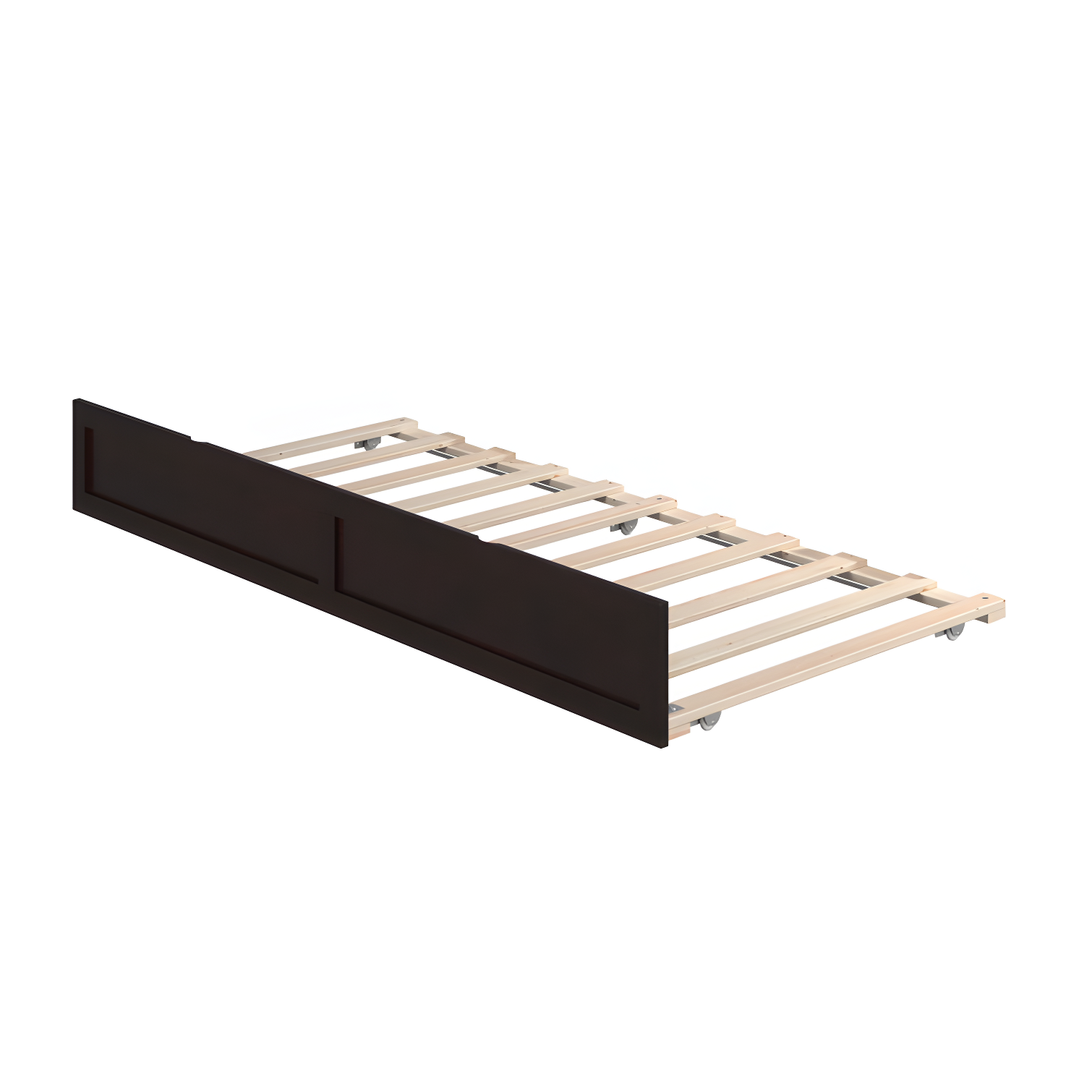 Espresso Twin Wood Frame Trundle Daybed