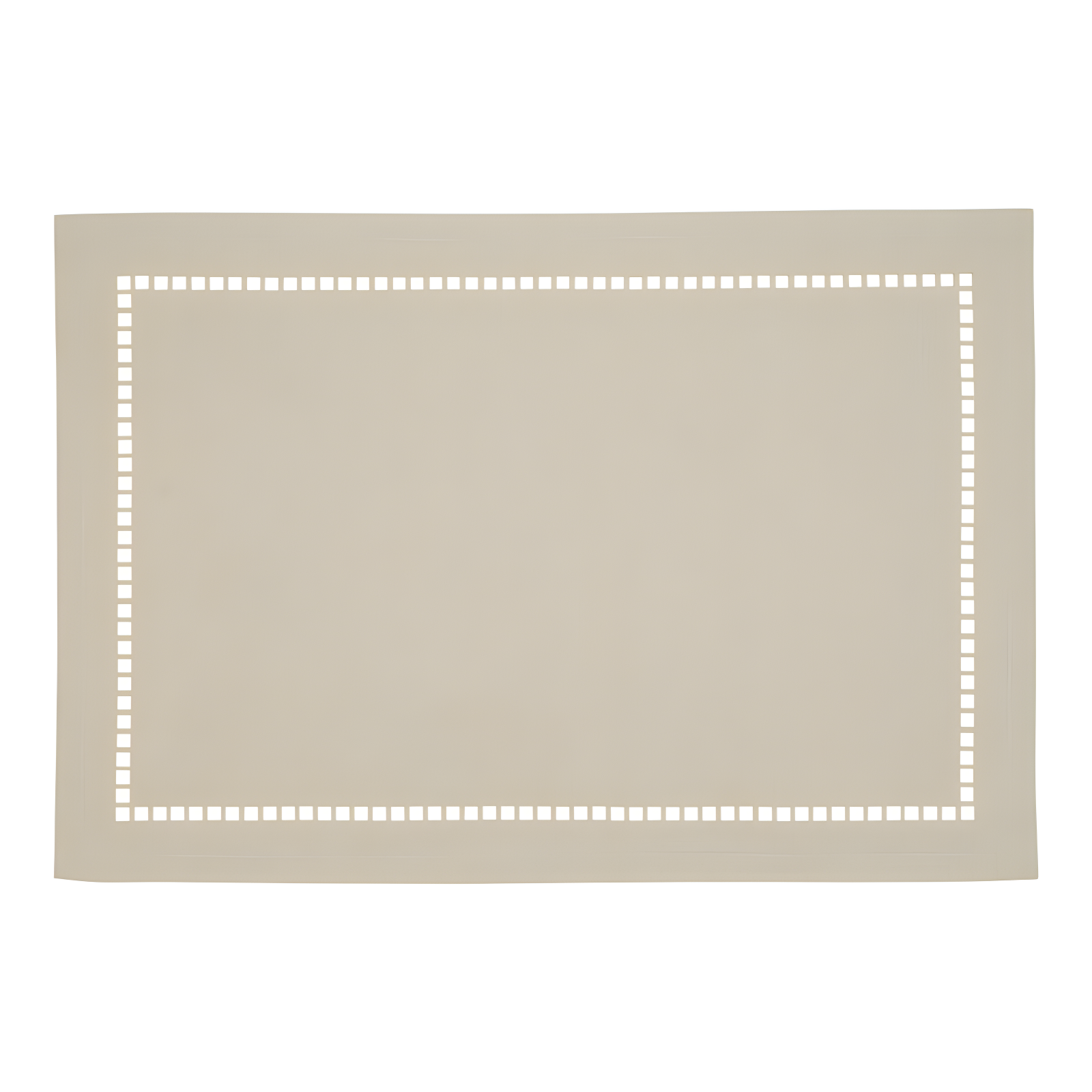 Ivory Laser-Cut Hemstitch Cotton Placemats, Set of 4