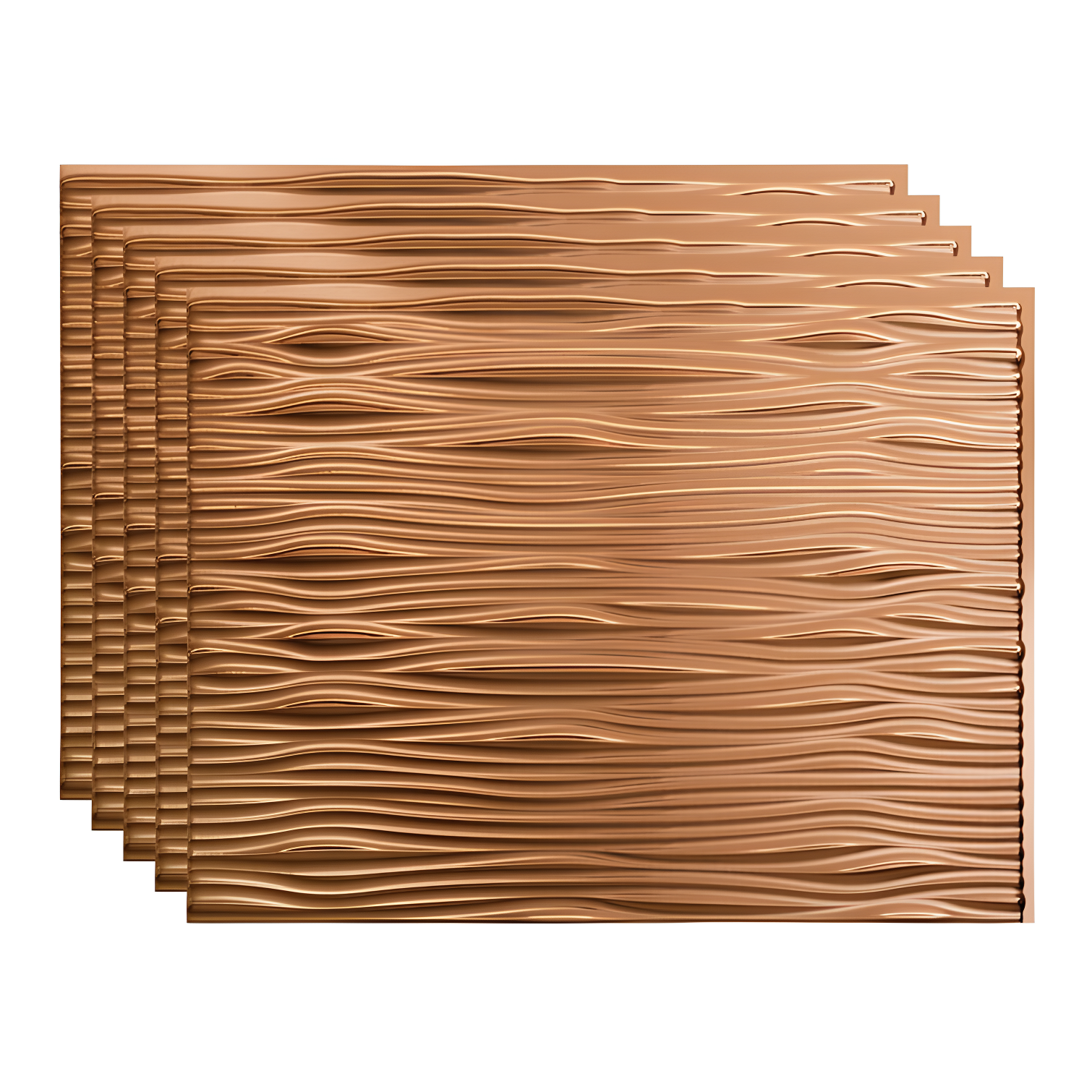 Polished Copper Waves Decorative Vinyl Backsplash Kit