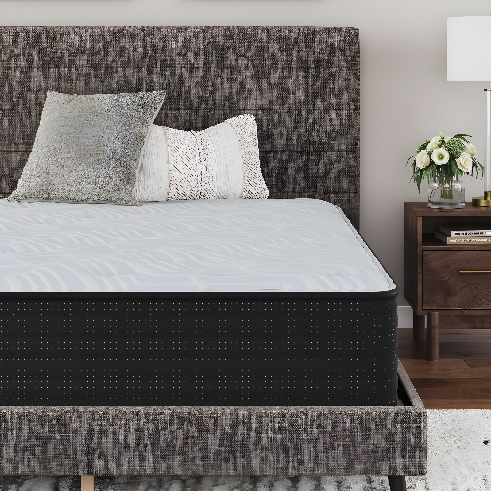 Twin Blue/Gray Pillowtop Innerspring Gel Memory Foam Mattress