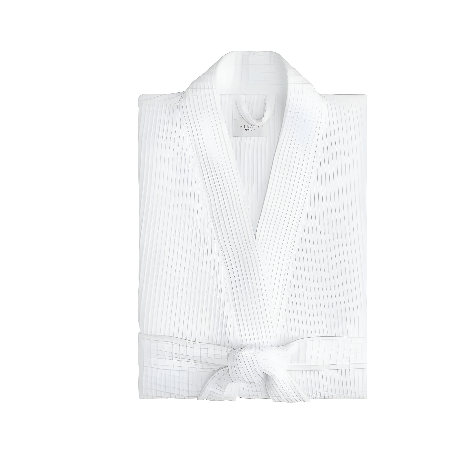 White Cotton Waffle Weave Long Sleeve Bathrobe