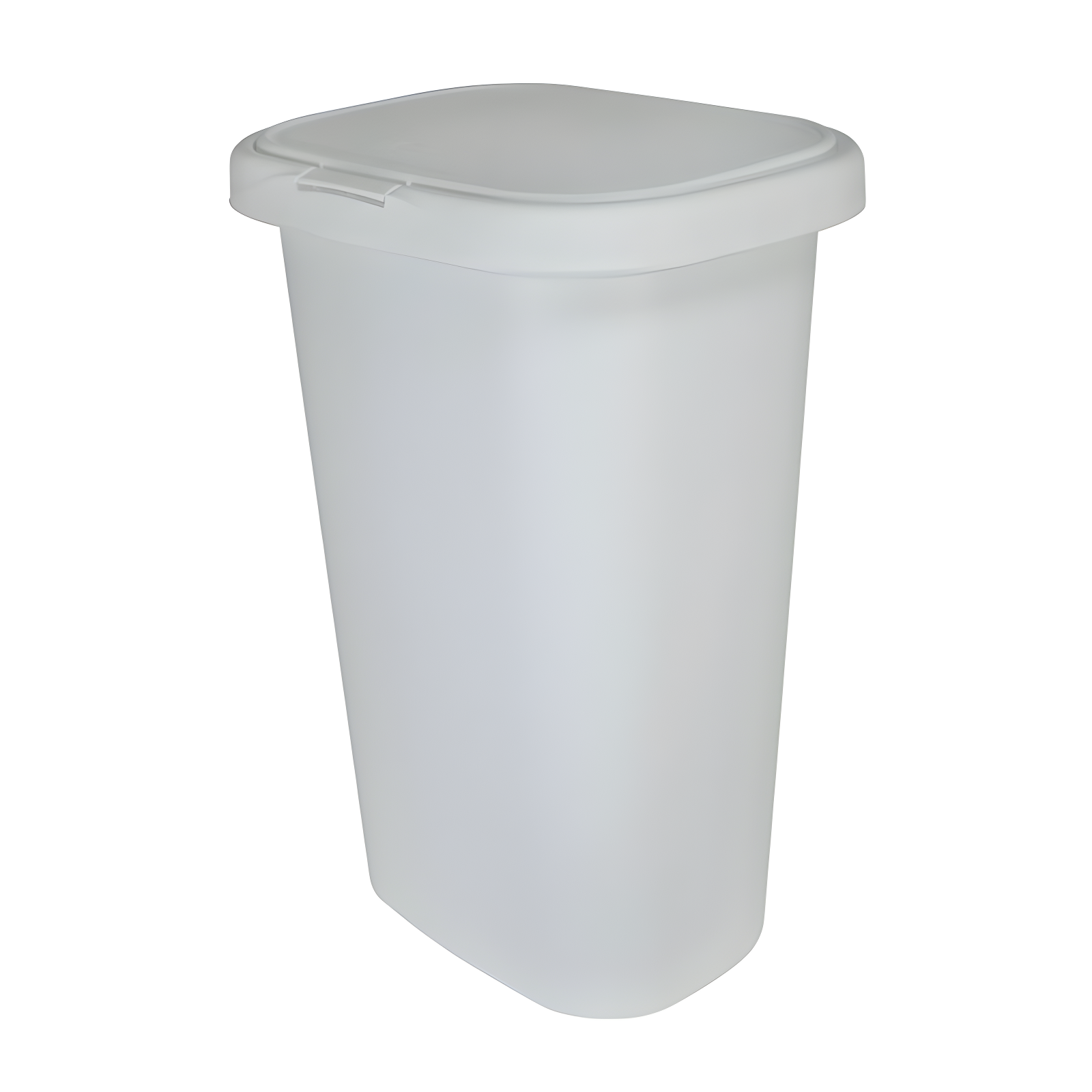 White Plastic 13-Gallon Spring-Top Kitchen Trash Can