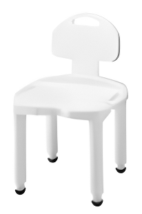 White Adjustable Plastic Bath Bench with Backrest