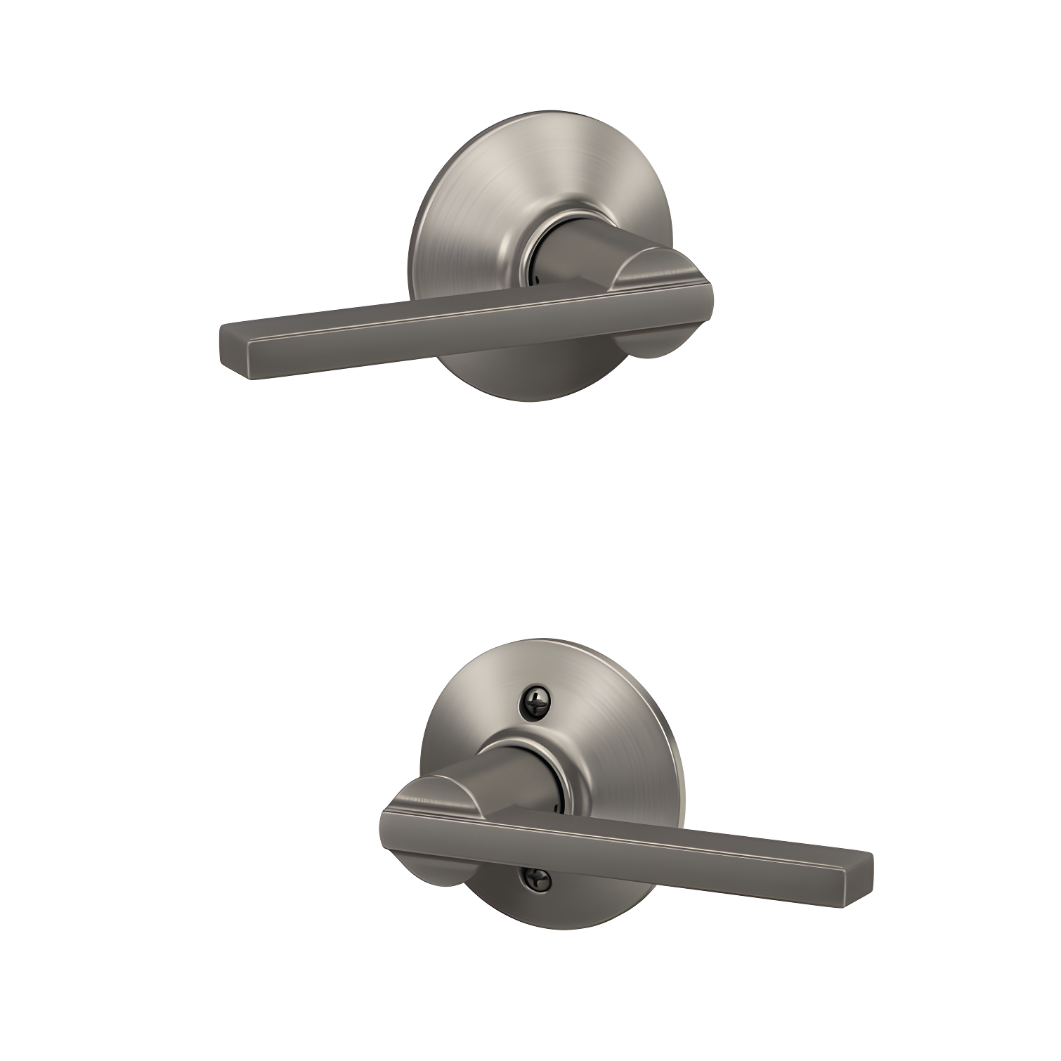 Satin Nickel Modern Passage Door Lever