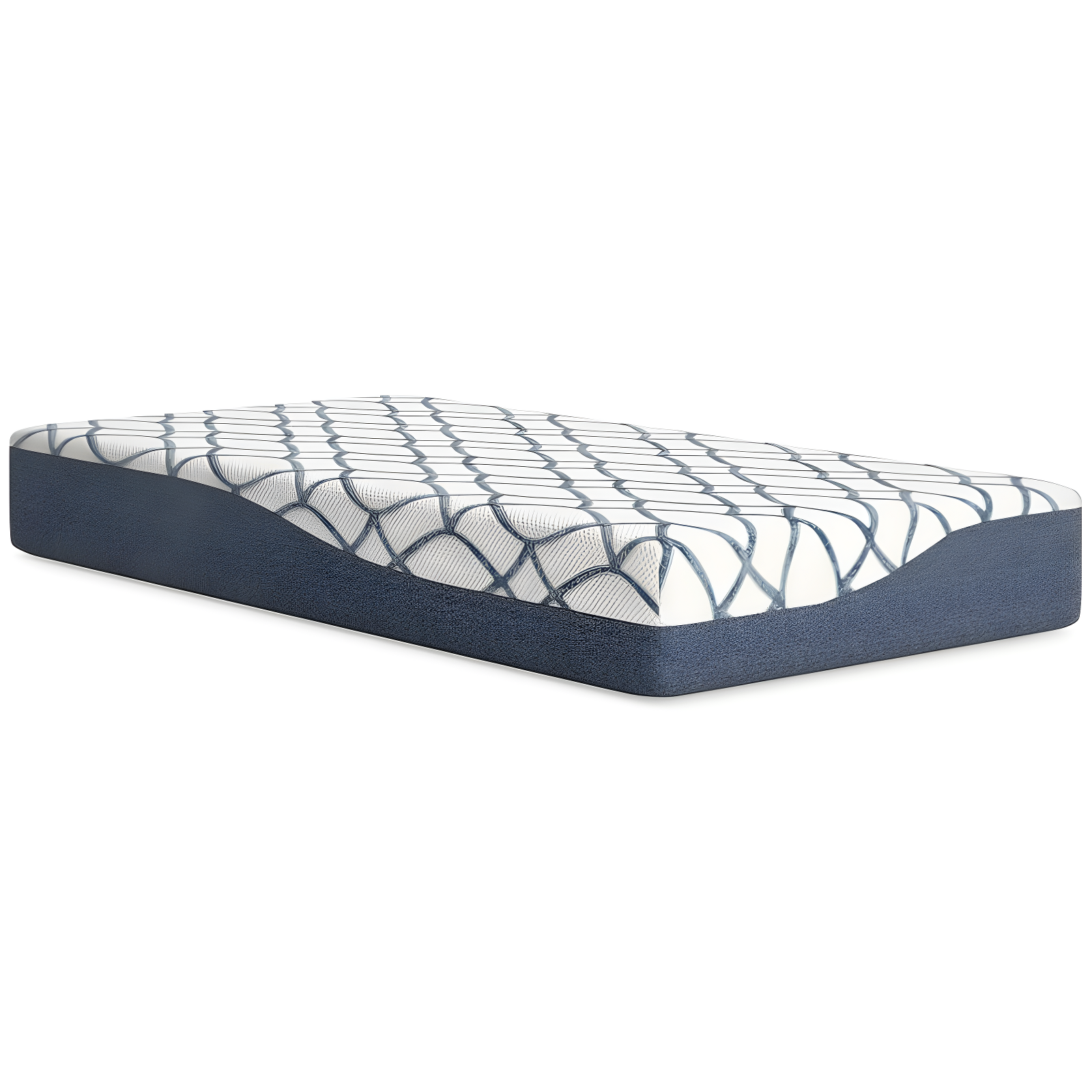 Twin Blue and White Adjustable Memory Foam Mattress