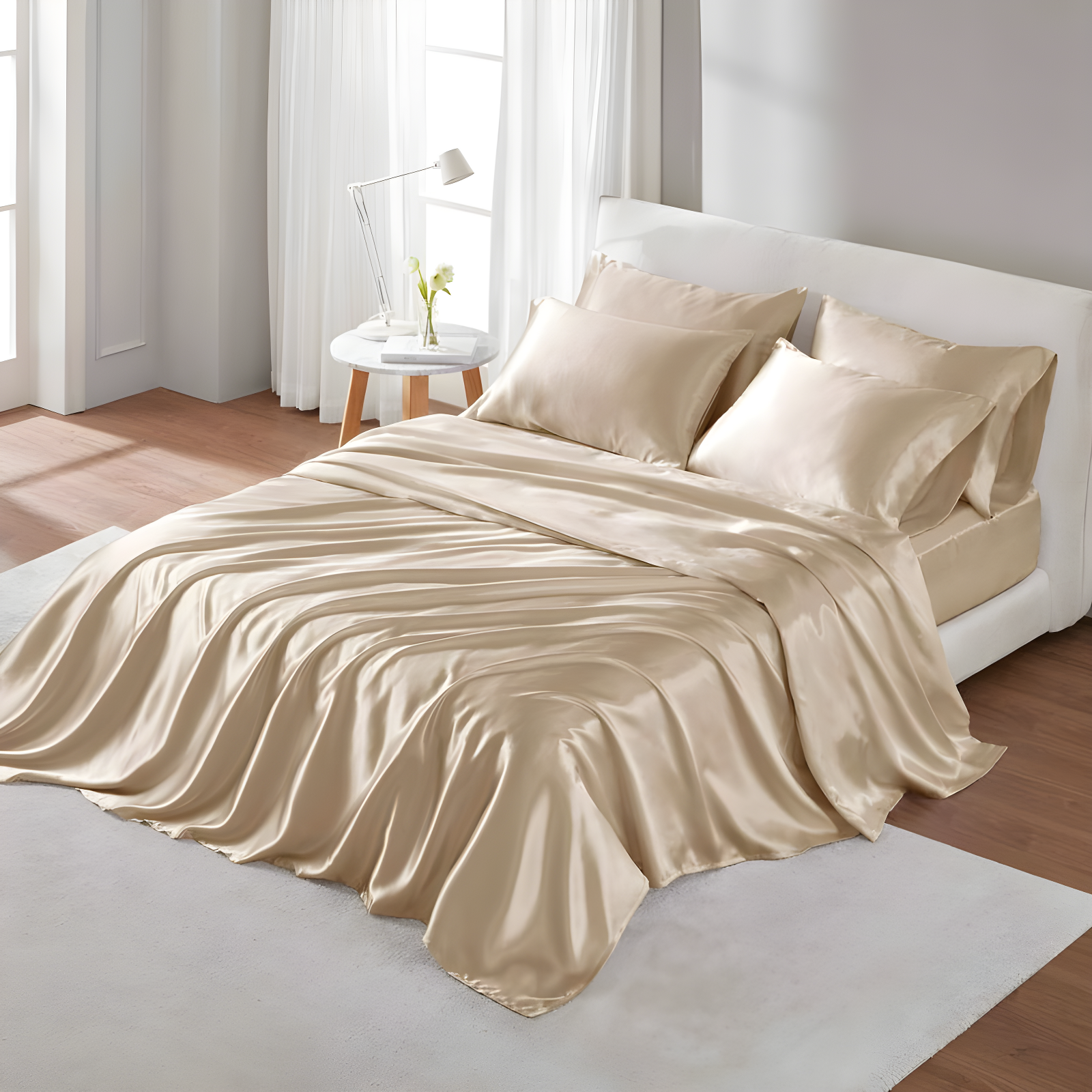 Champagne Twin Satin Luxury Sheet Set