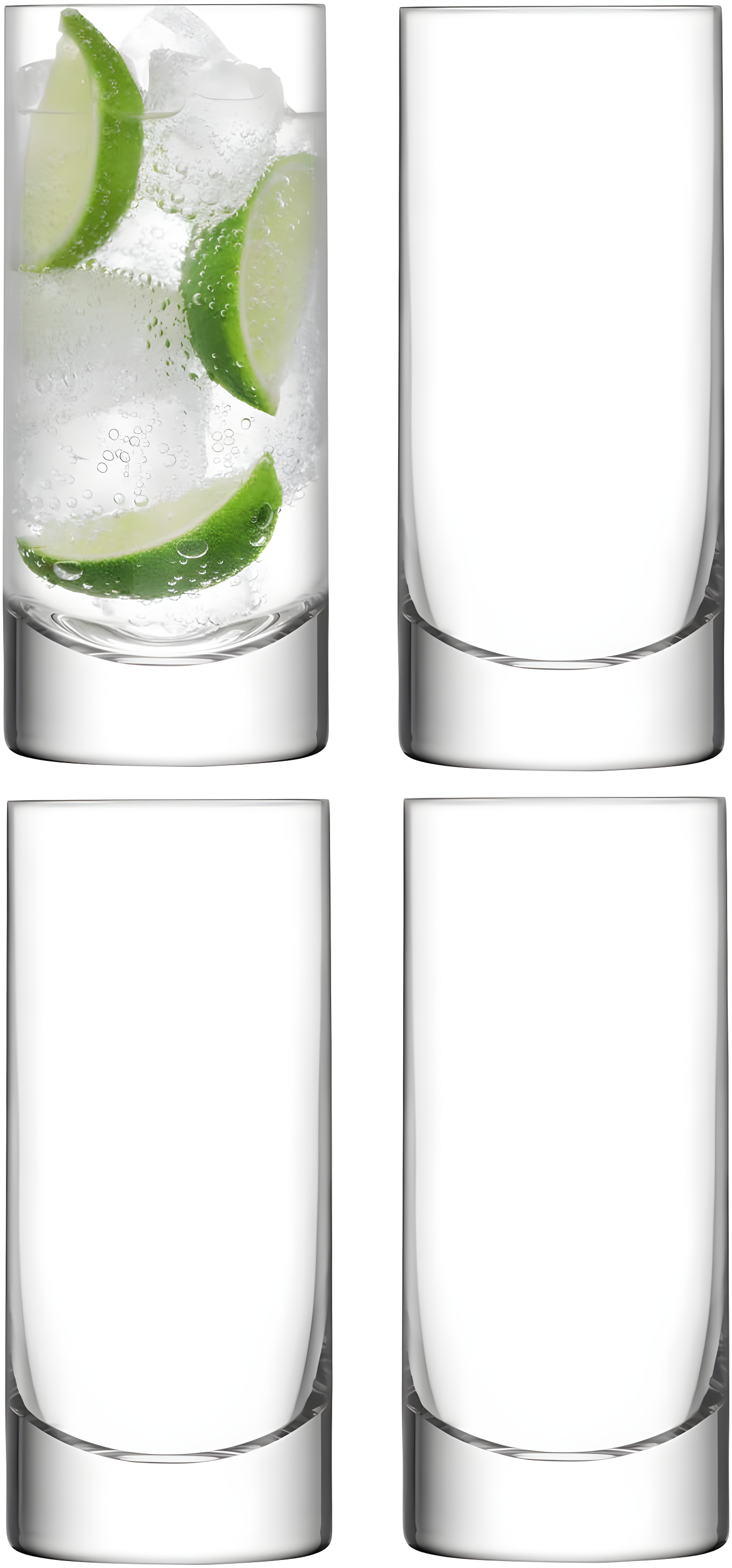 Elegant Clear Glass Highball Set of 4