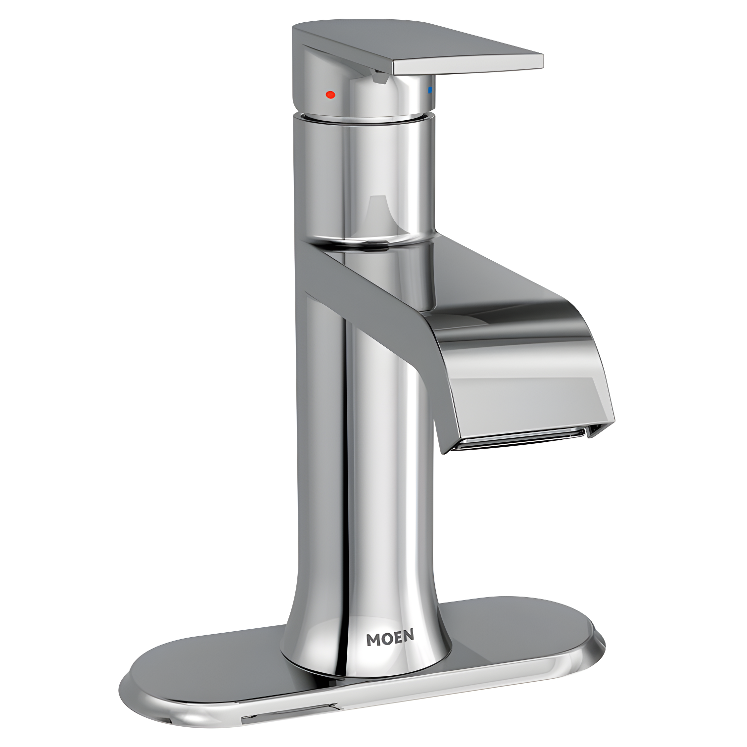 Modern Chrome Single-Handle Bathroom Faucet with Drain Assembly