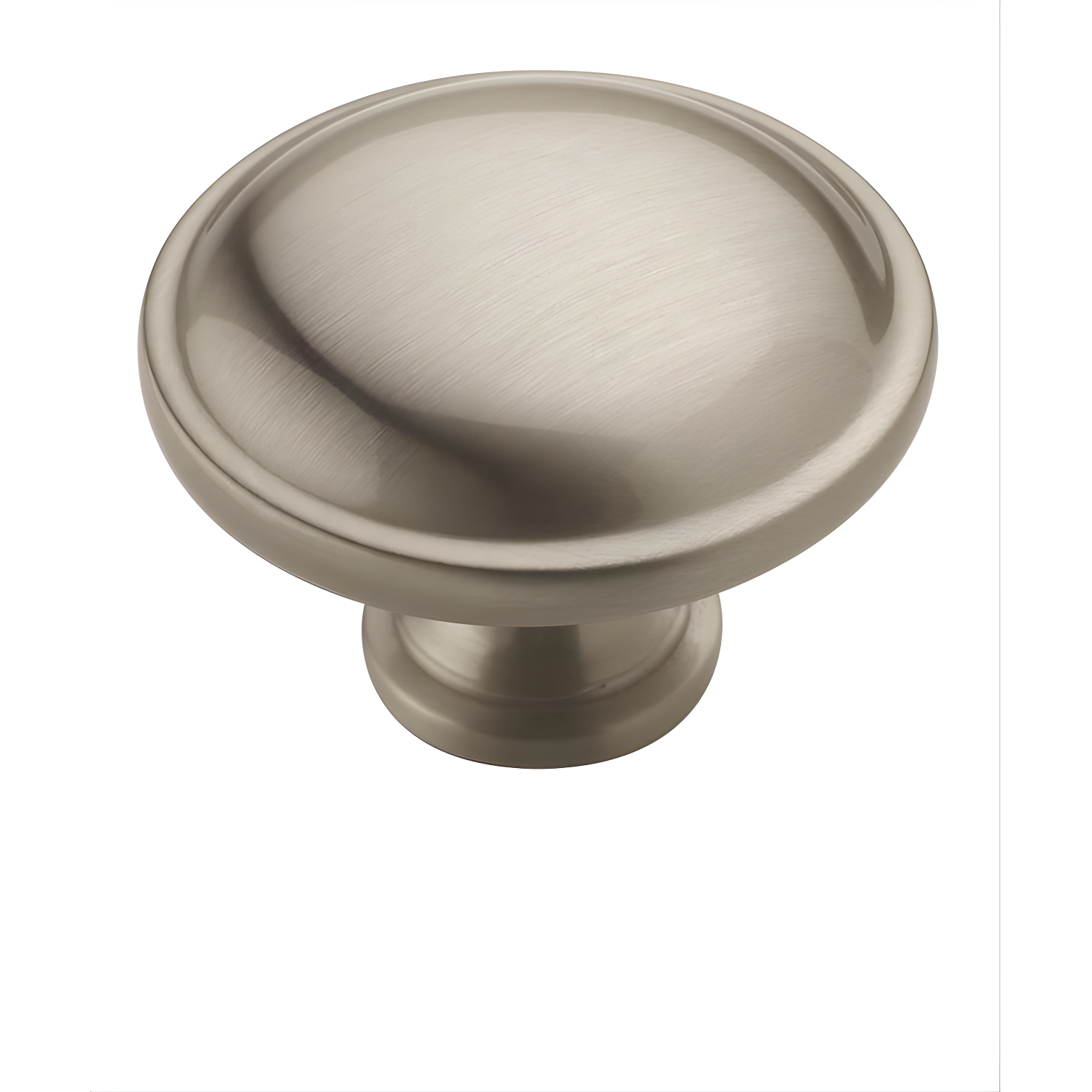 Satin Nickel Round Cabinet Knob with Mounting Hardware