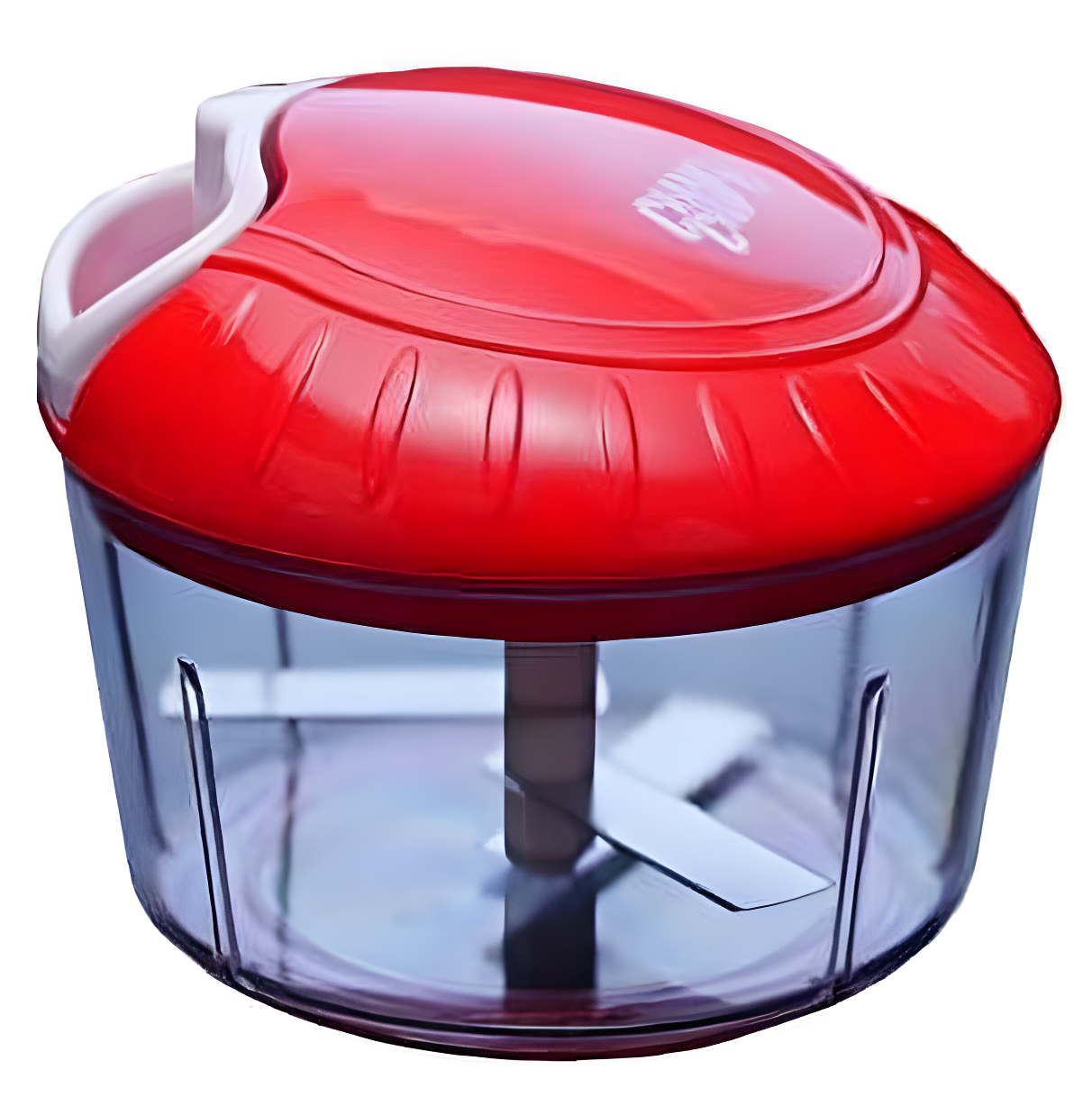 Red Manual Food Chopper with Clear Container