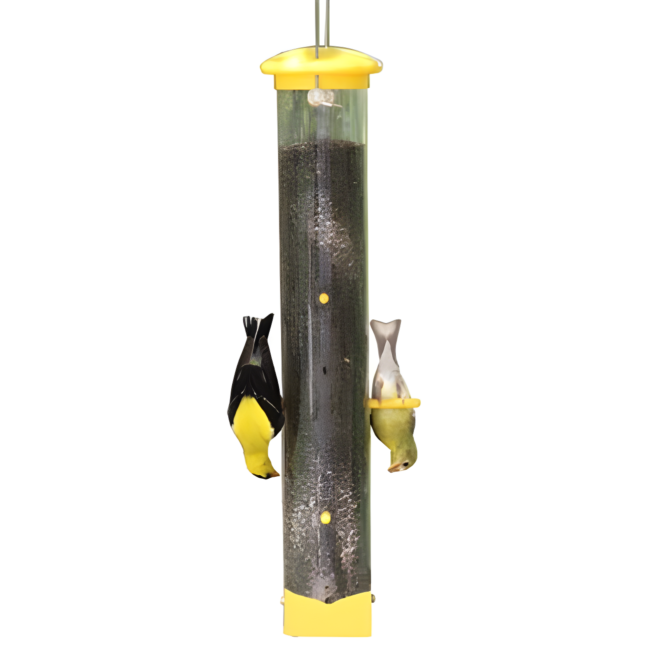 Yellow Polypropylene Tube Thistle Finch Bird Feeder