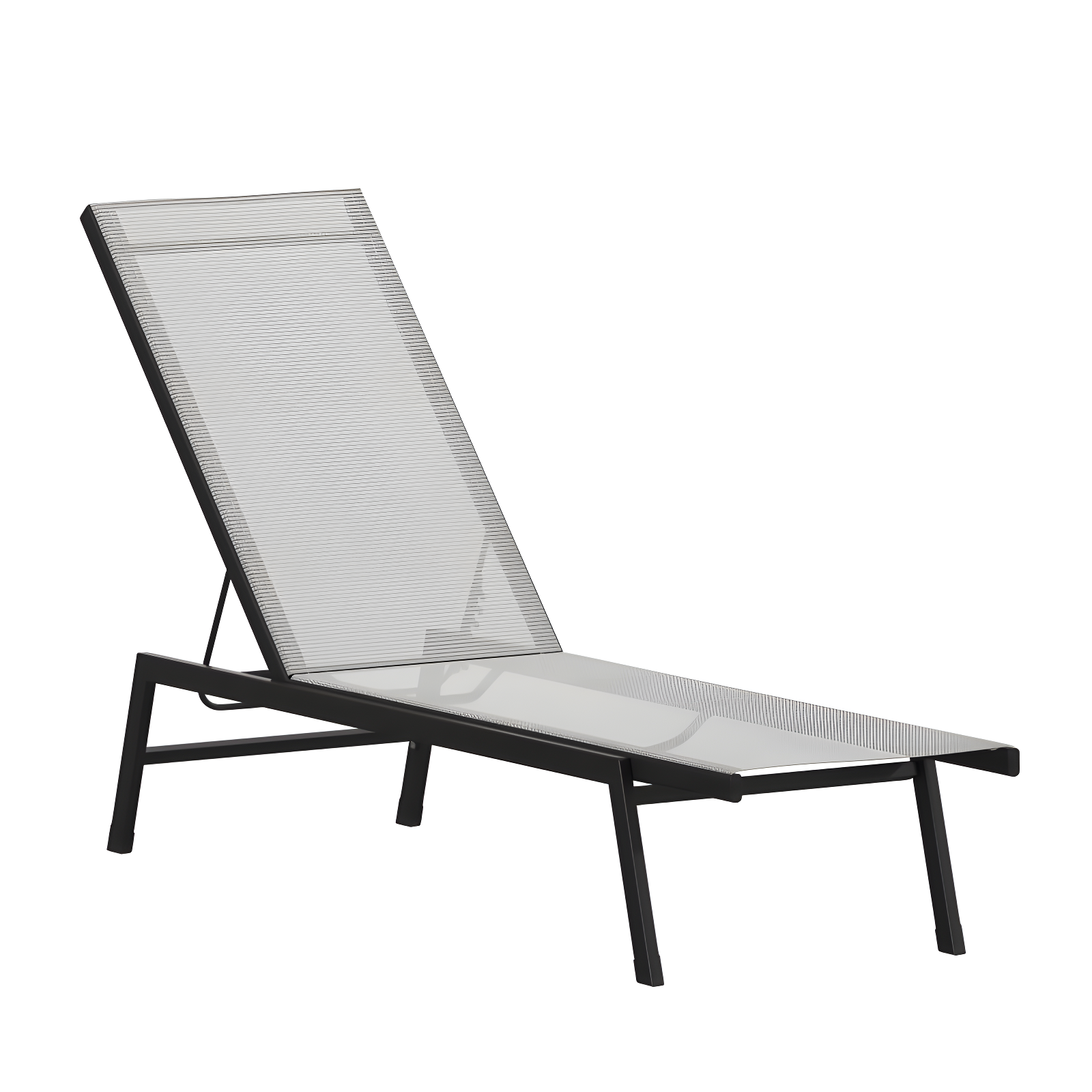 Brazos 62.5'' Adjustable Outdoor Chaise Lounge in Black/Gray