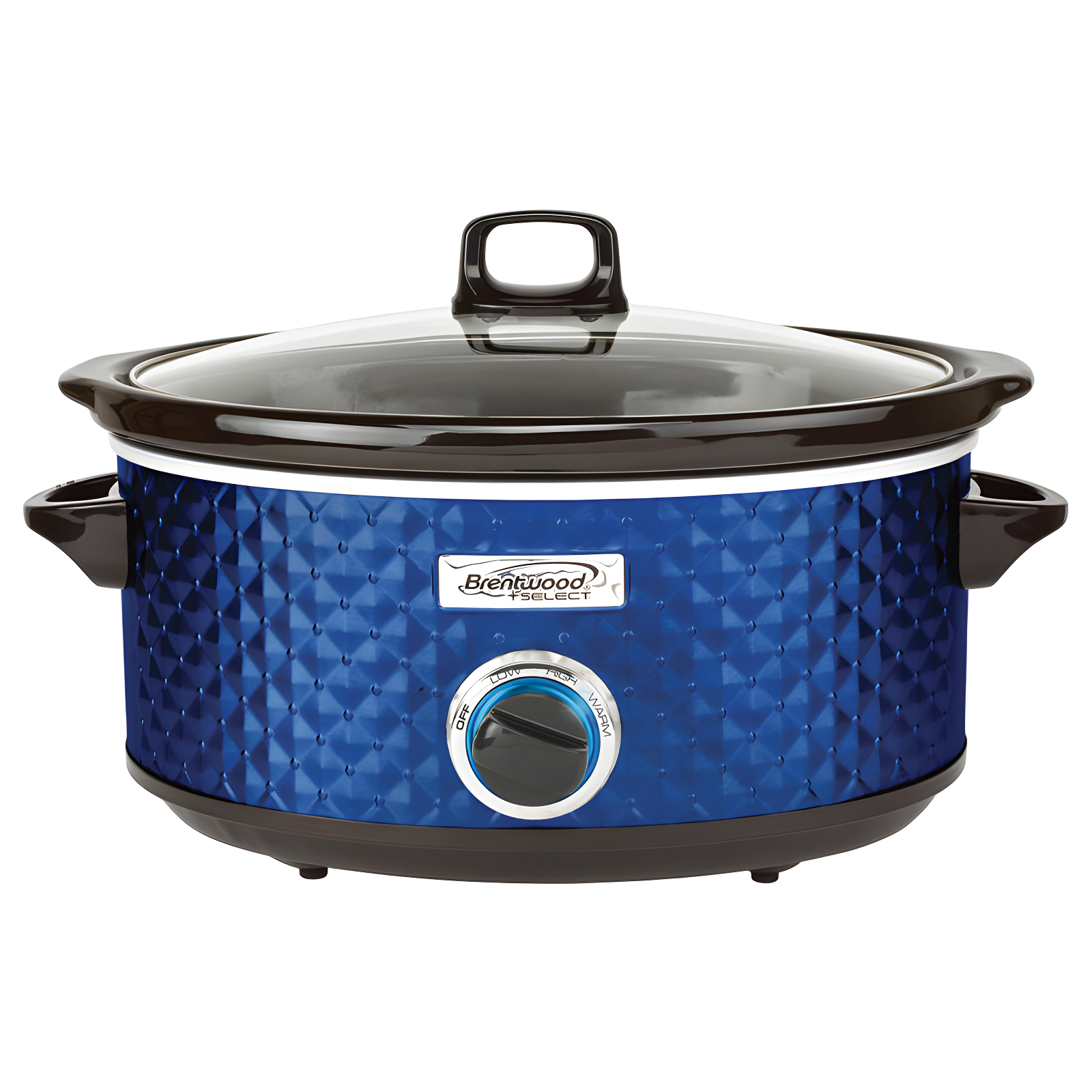 Brentwood 7-Qt Blue Embossed Ceramic Slow Cooker