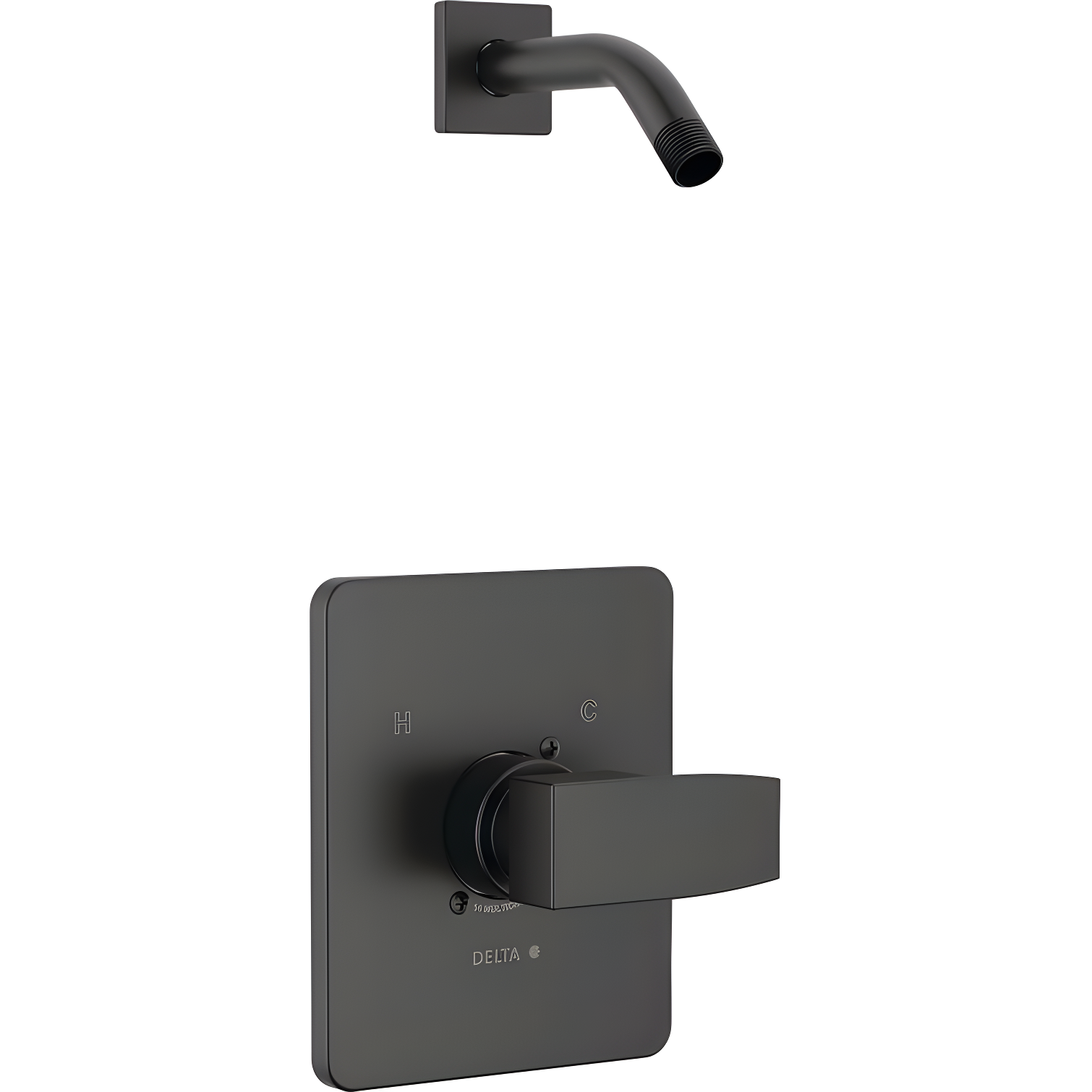 Matte Black Modern Wall Mounted Shower Trim Kit