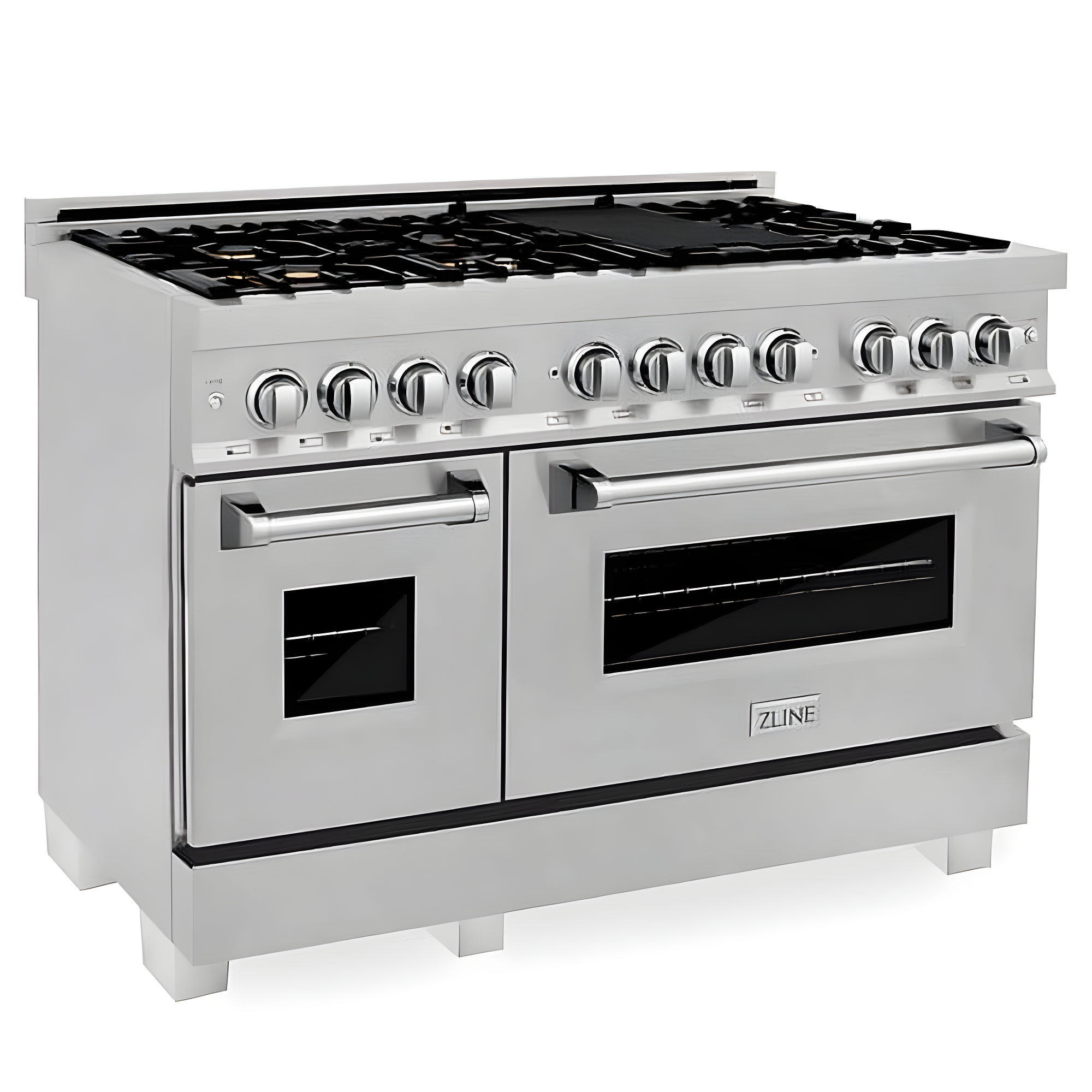 ZLINE 48" Stainless Steel Dual Fuel Range with Brass Burners