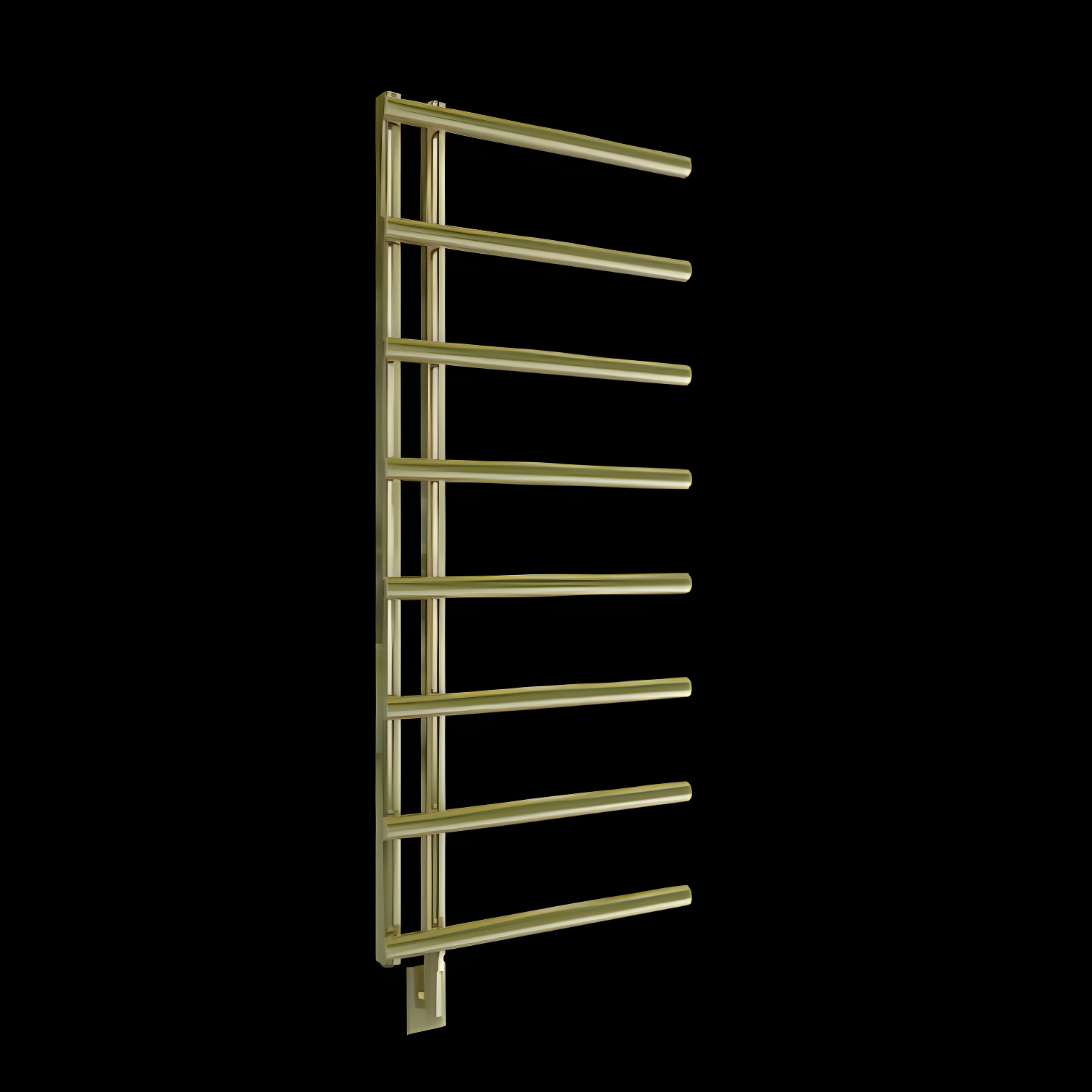 Rhea Gold Wall-Mounted Steel Towel Warmer with 8 Bars