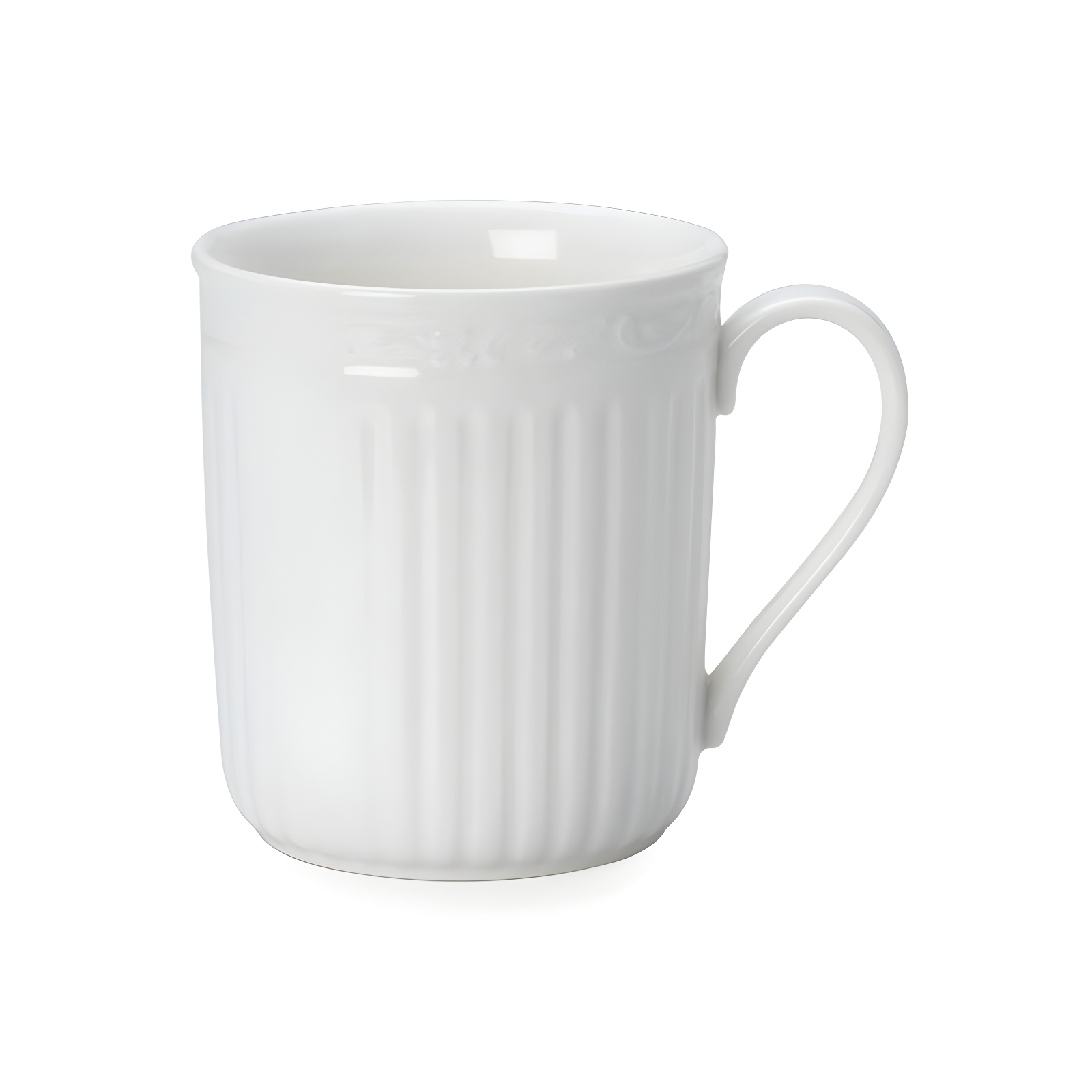 White Ceramic 11.5 oz. Round Coffee Mugs, Set of 4