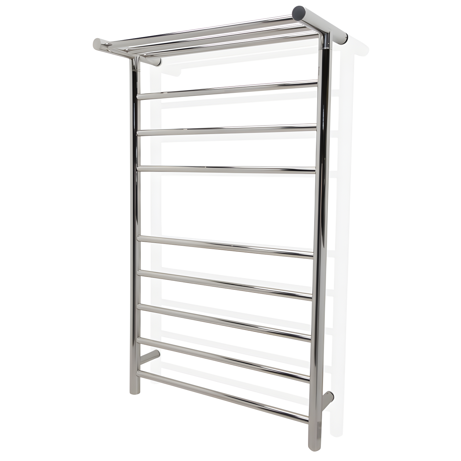 Polished Chrome 8-Bar Stainless Steel Wall Mounted Towel Warmer