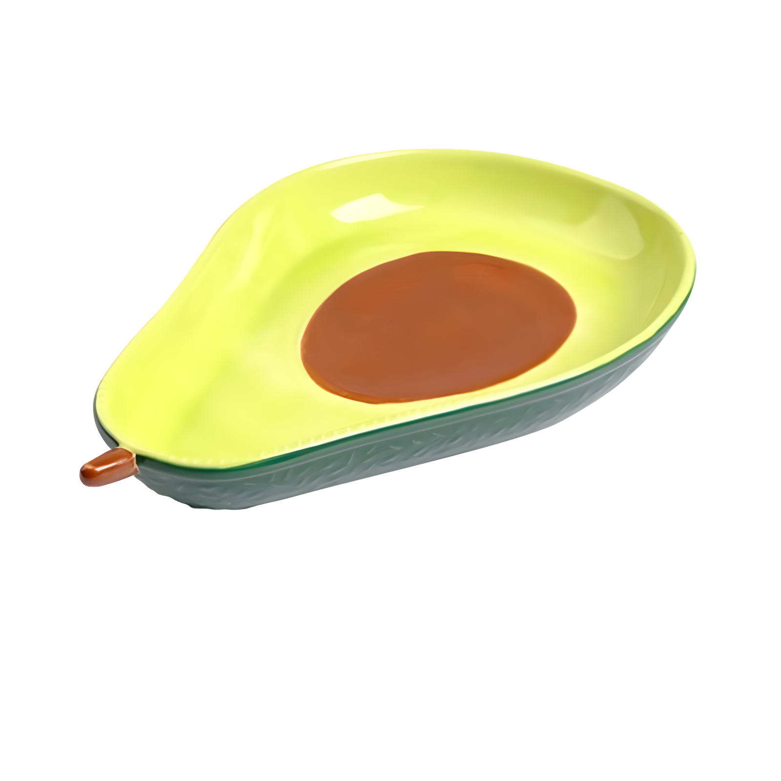 12-Inch Green Ceramic Avocado Shaped Serving Tray