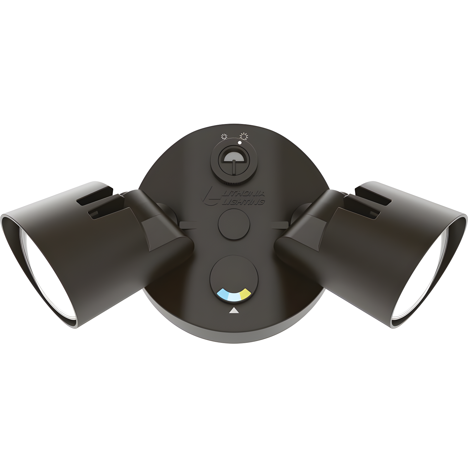 Dark Bronze Dual Head LED Security Flood Light with Dusk-to-Dawn Sensor