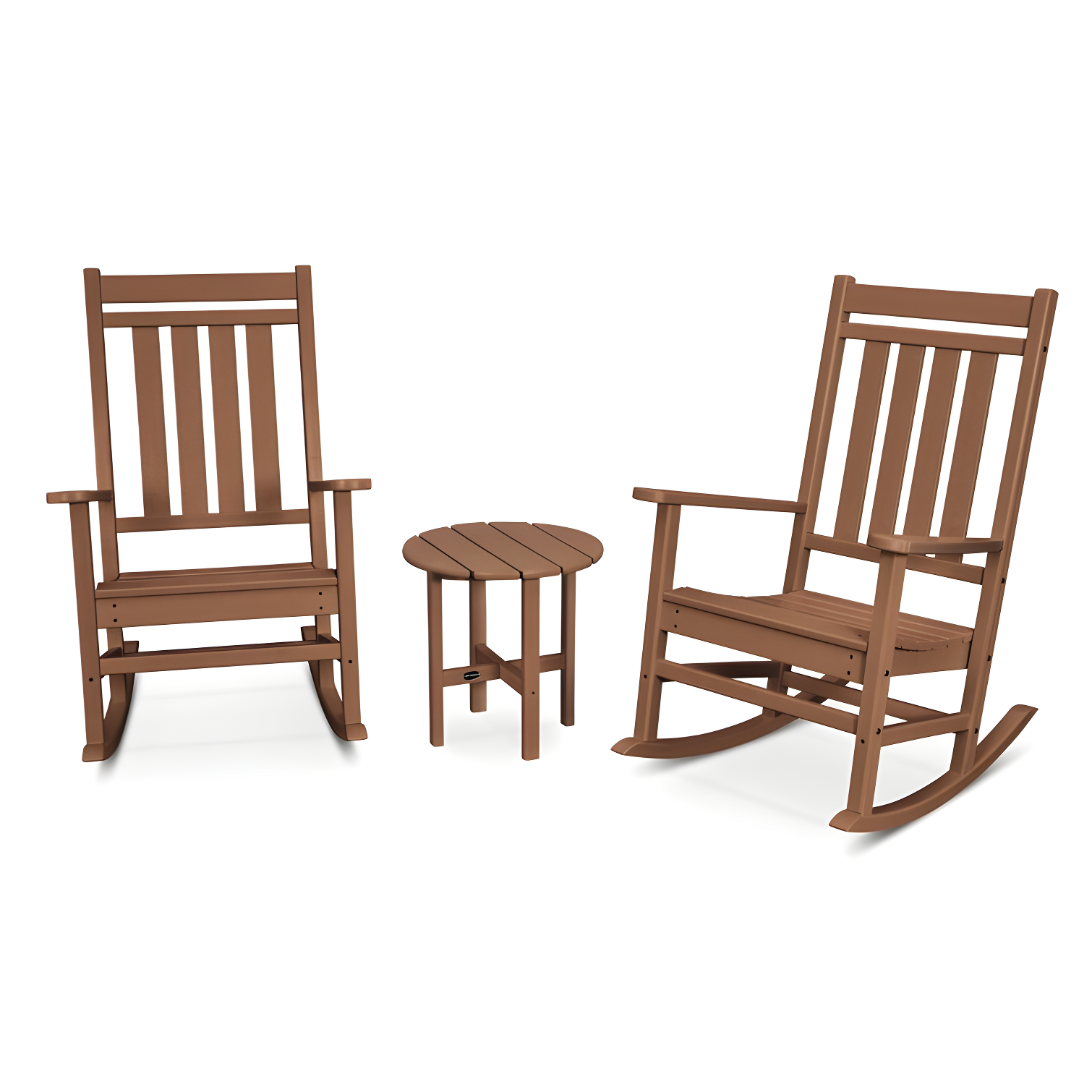 Teak 3-Piece All-Weather Porch Rocking Chair Set