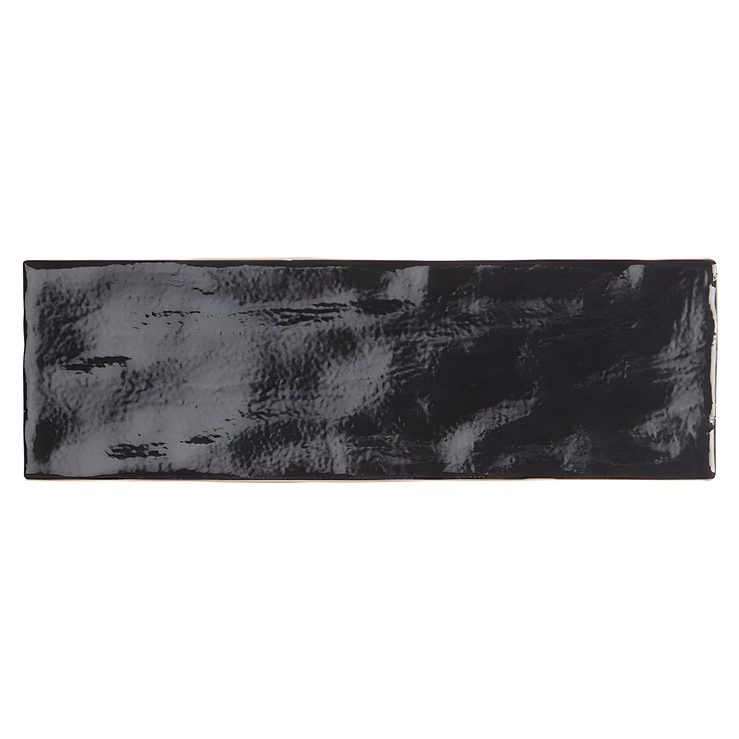 Nassau Black Ceramic Satin Subway Wall Tile 2" x 8"