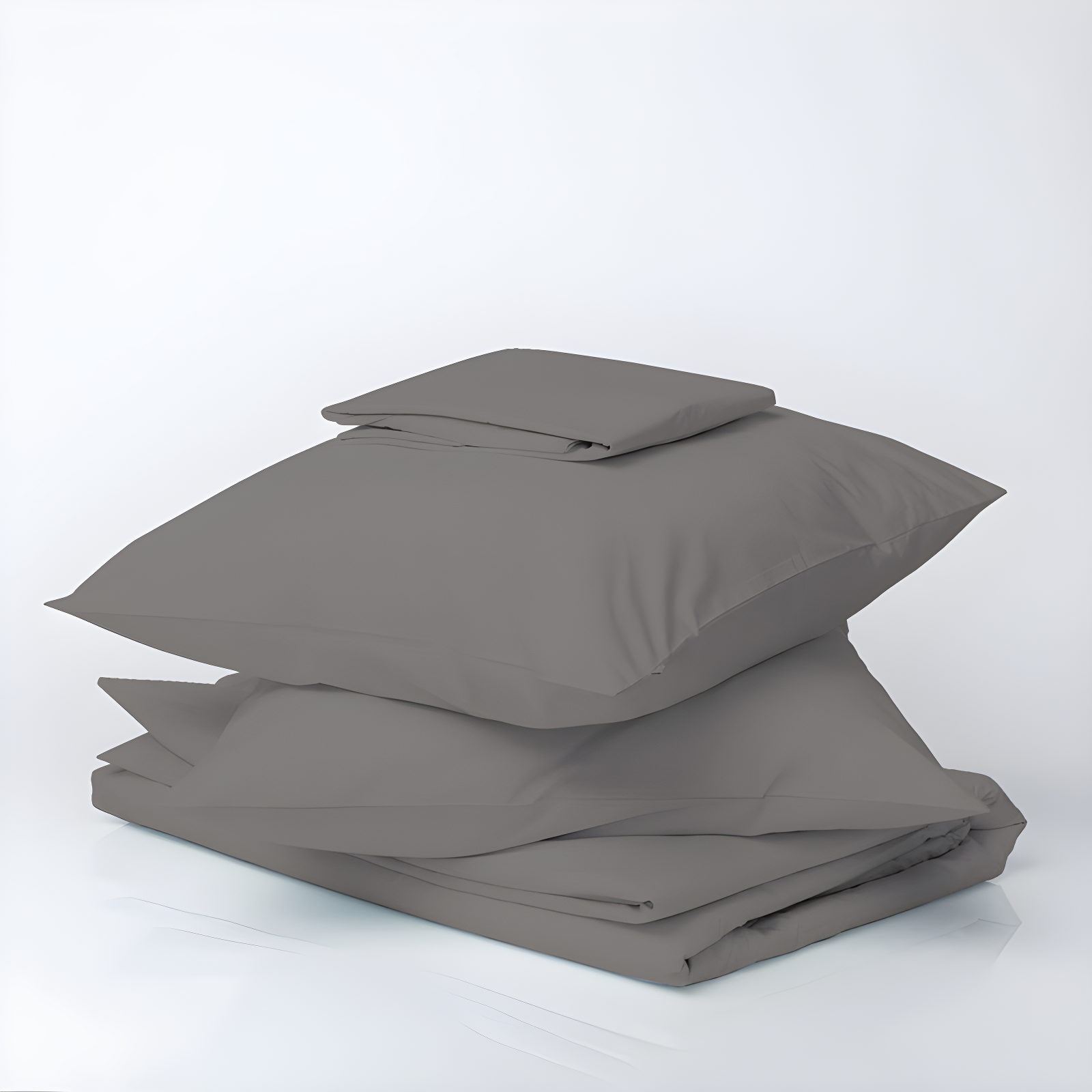 Twin Light Gray Organic Cotton Percale Deep Pocket Sheet Set