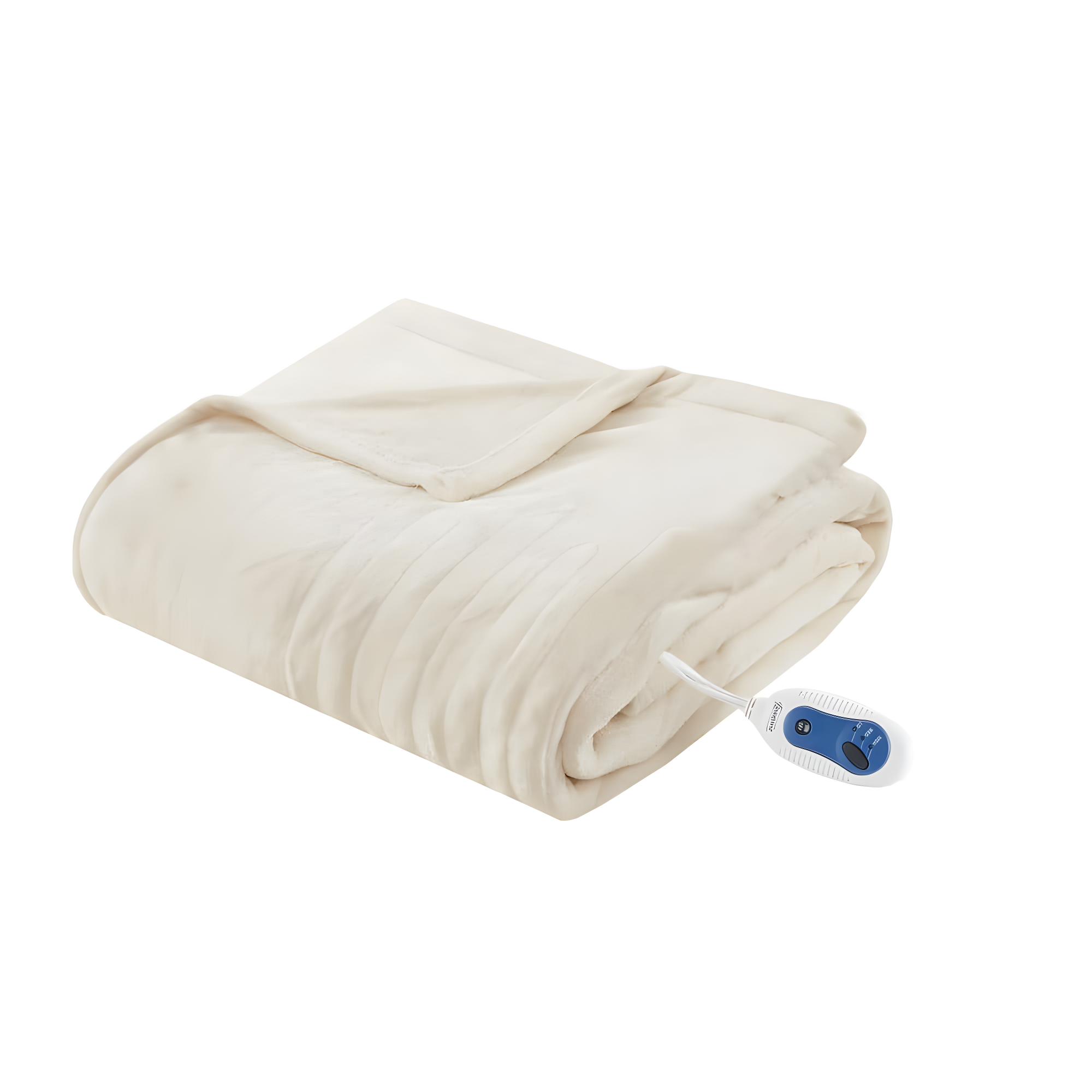 60" x 70" Ivory Plush Electric Heated Blanket