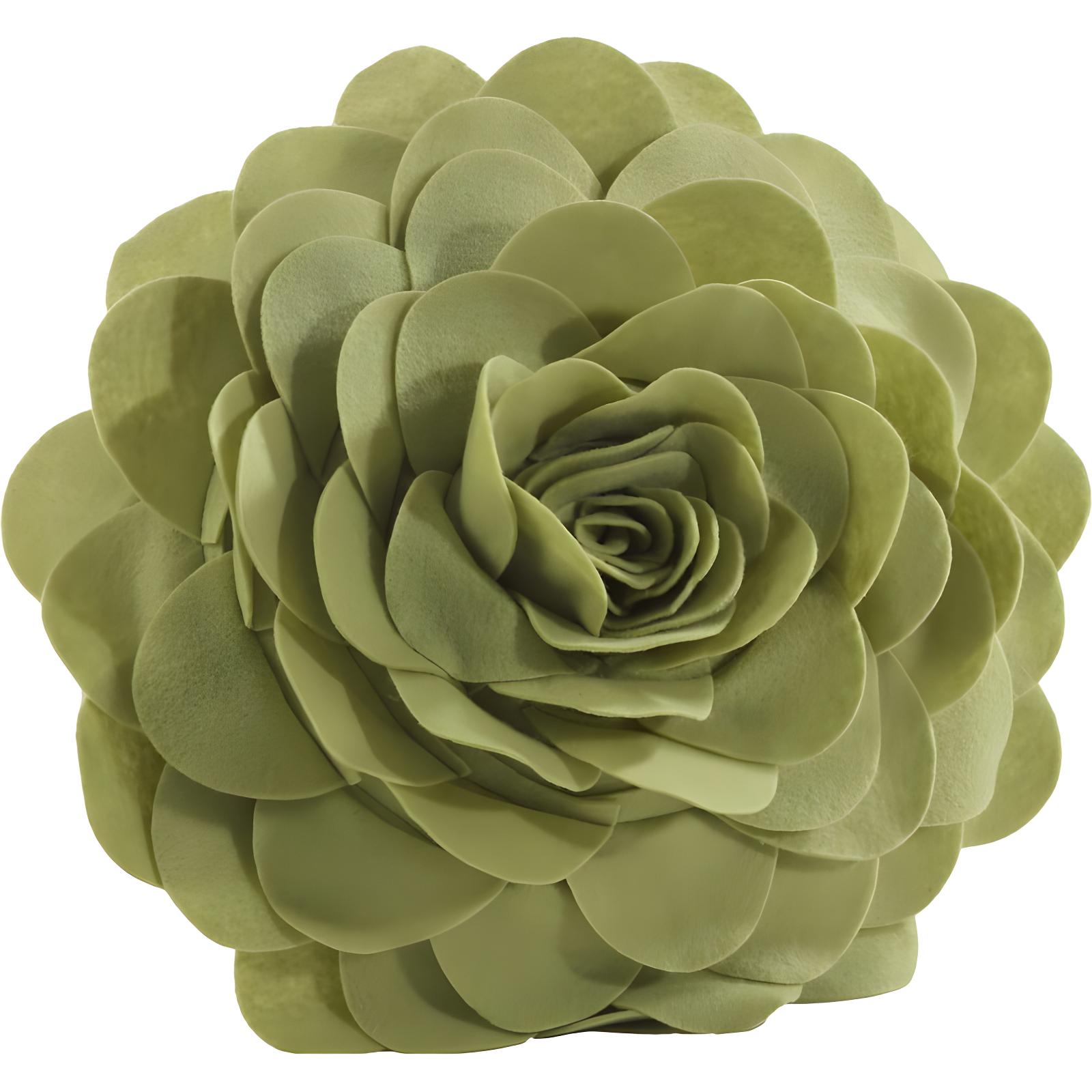 Lime Green Round Flower Appliqued Polyester Throw Pillow