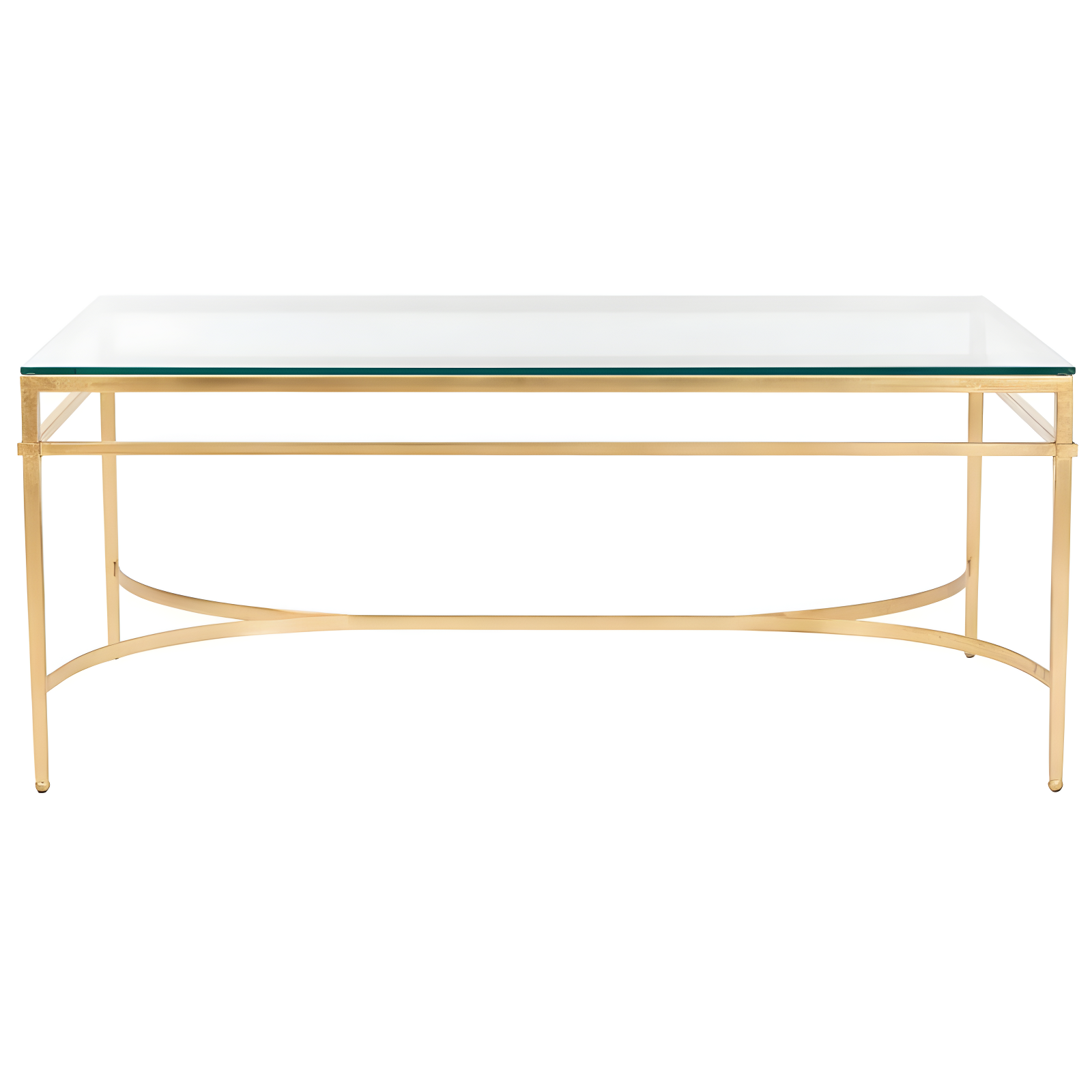 Abelard Rectangular Gold Glass Cocktail Coffee Table