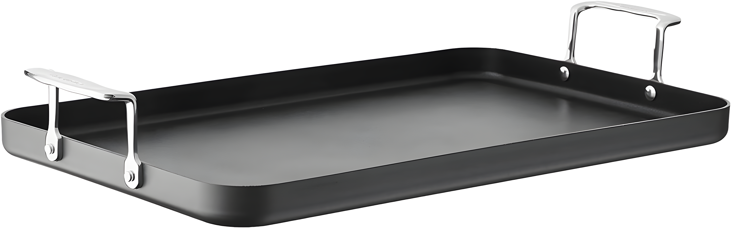 Extra-Large Black Nonstick Double Burner Griddle with Stainless Steel Handles