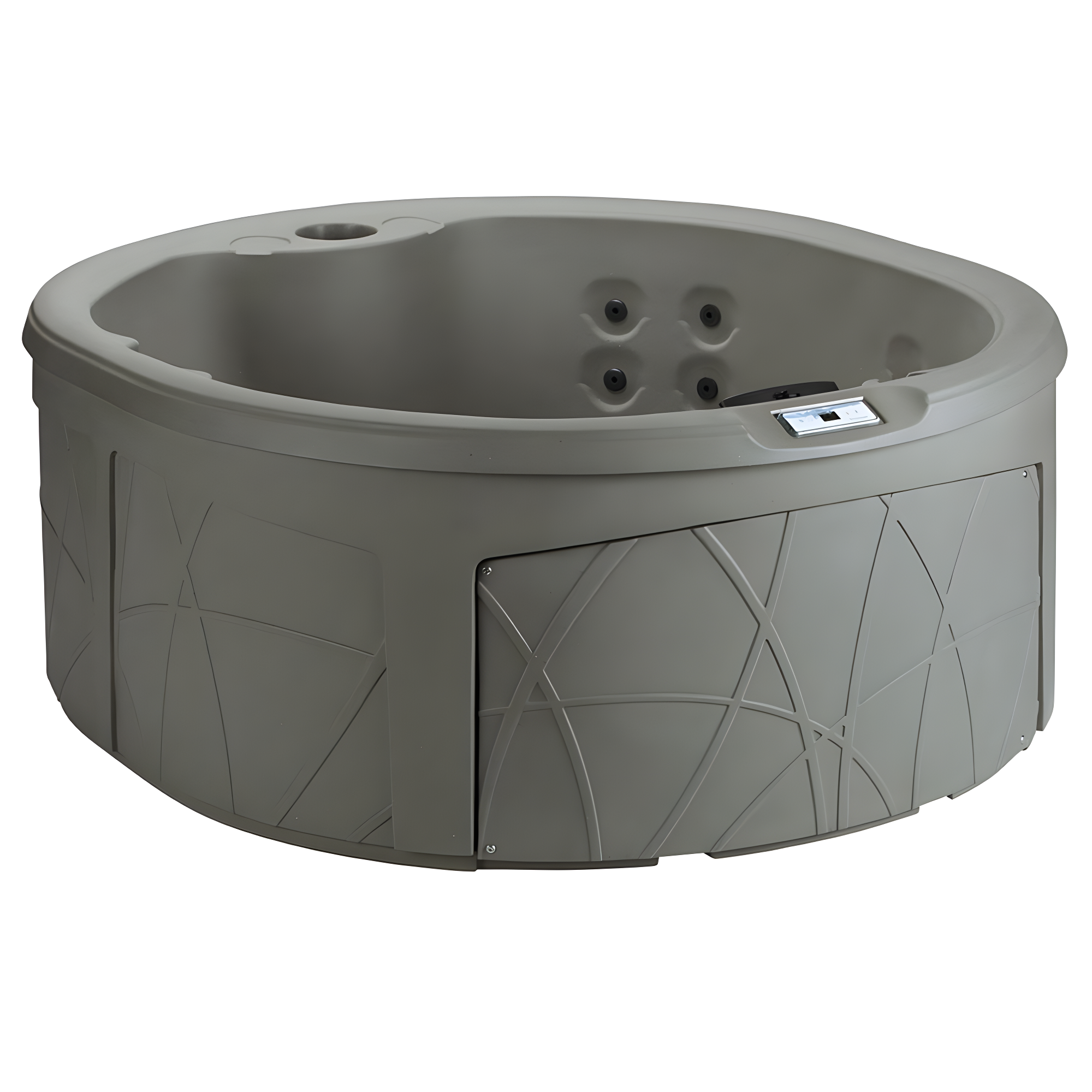 Taupe Oval 4-Person Plug and Play Hot Tub Spa