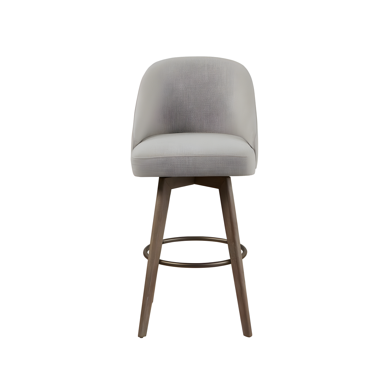 Gray Wood and Metal Swivel Counter Height Barstool