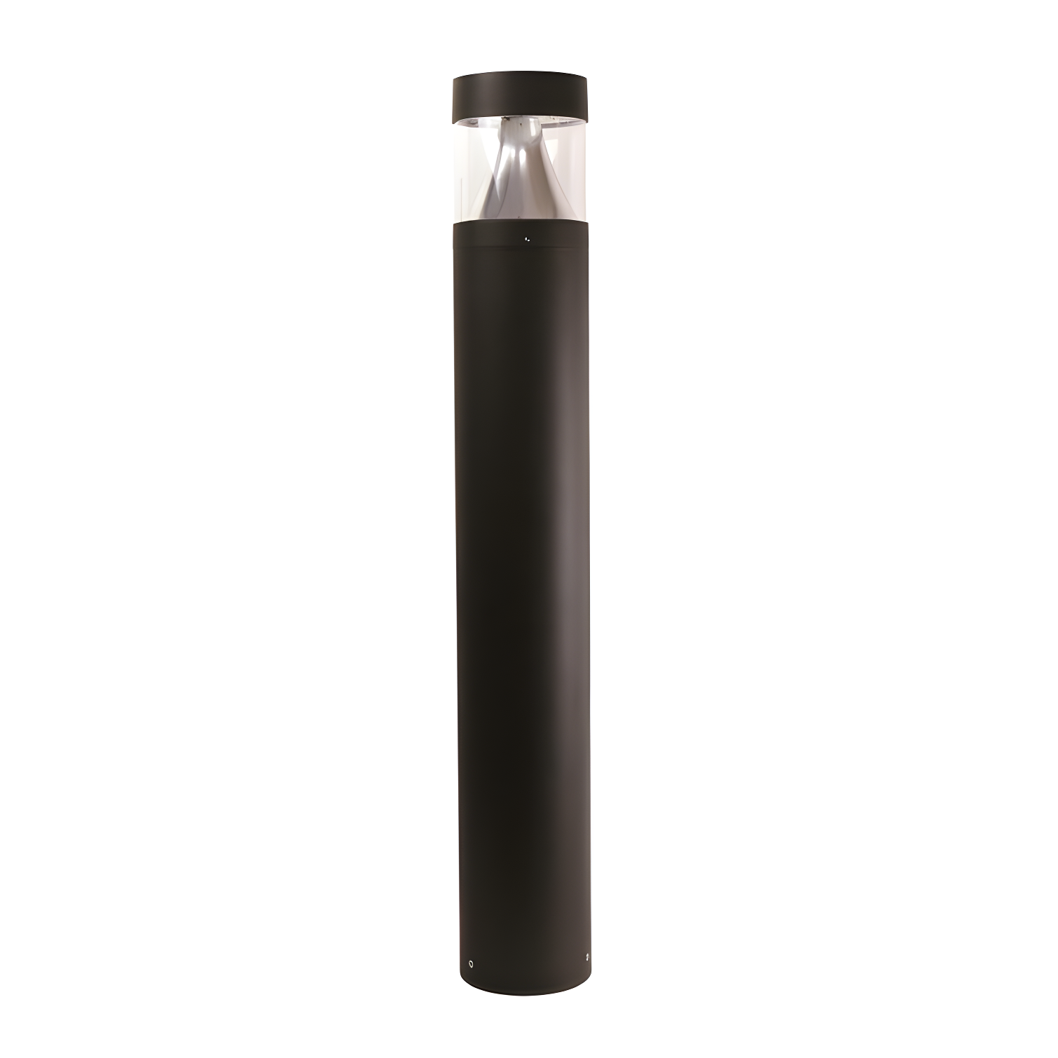 Black Aluminum LED Pathway Bollard Light with Clear Lens