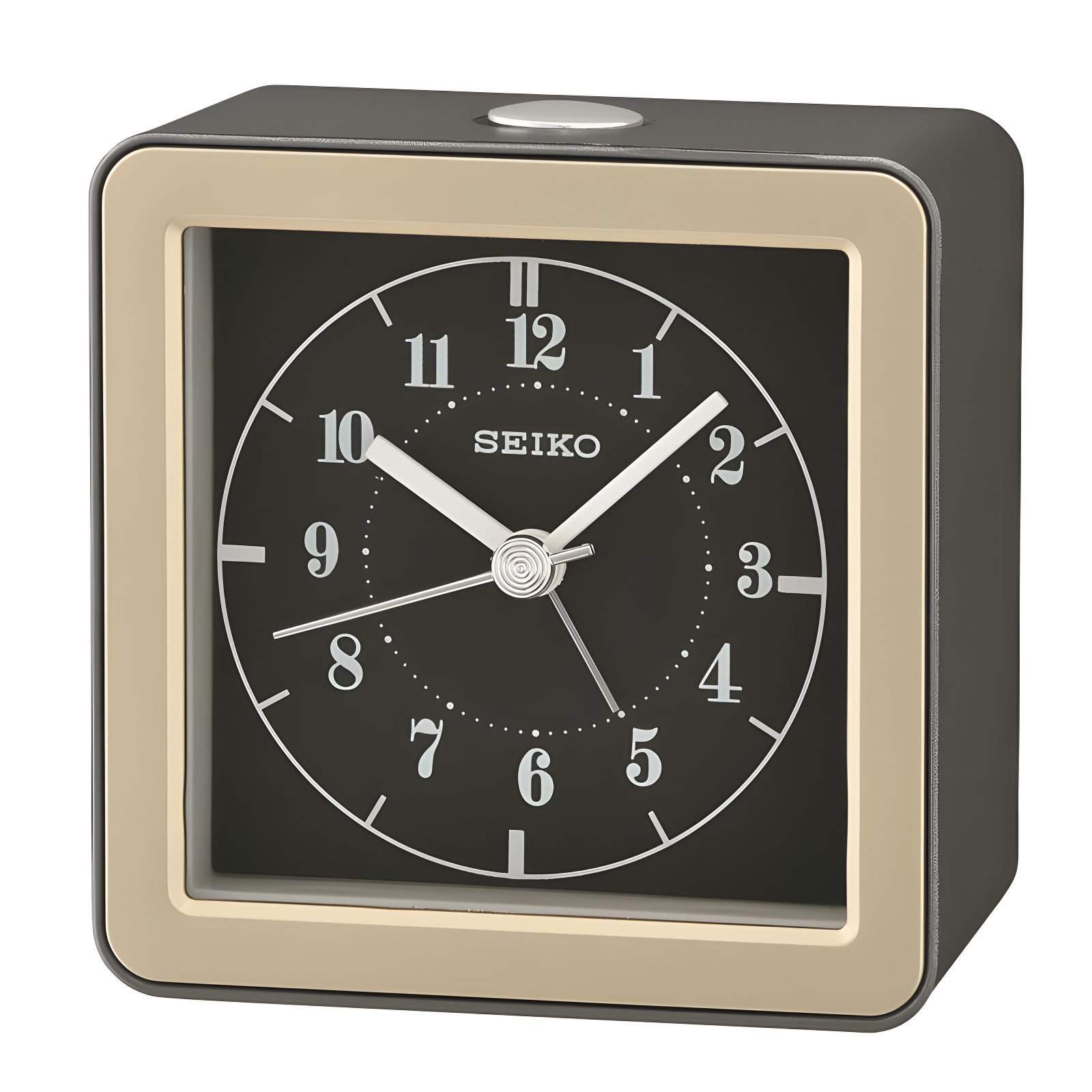 Seiko 3.54" Black and Gold Quartz Alarm Clock