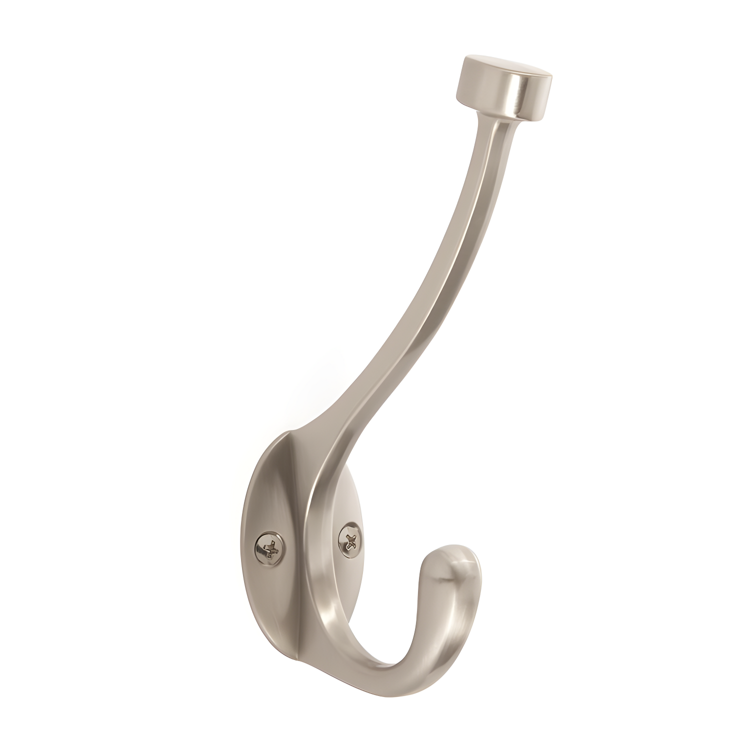 Satin Nickel Wall Mounted Single Coat and Hat Hook