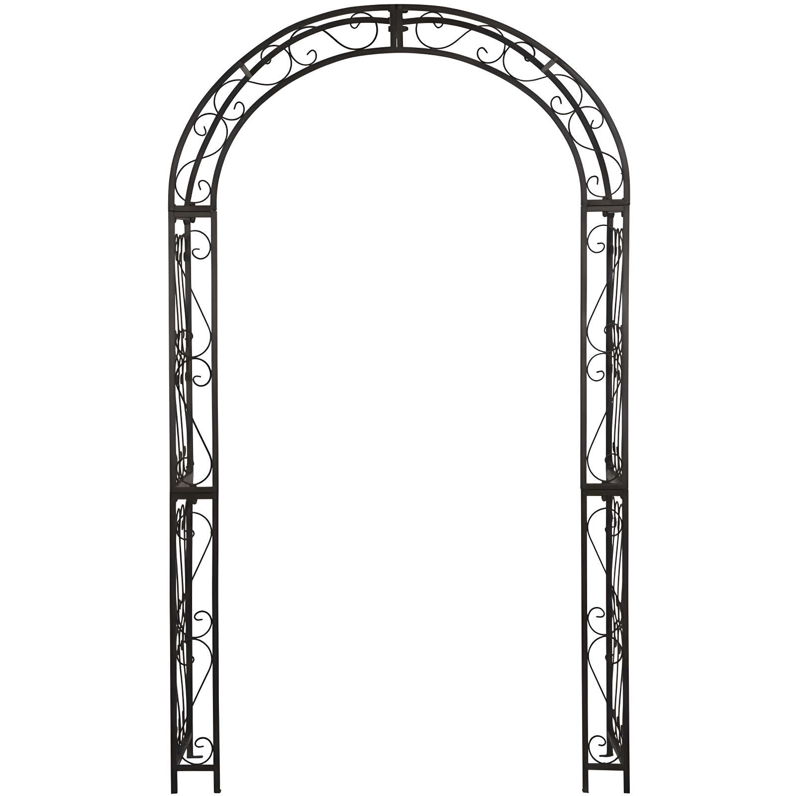 Rustic Brown Iron Victorian Garden Arch Trellis