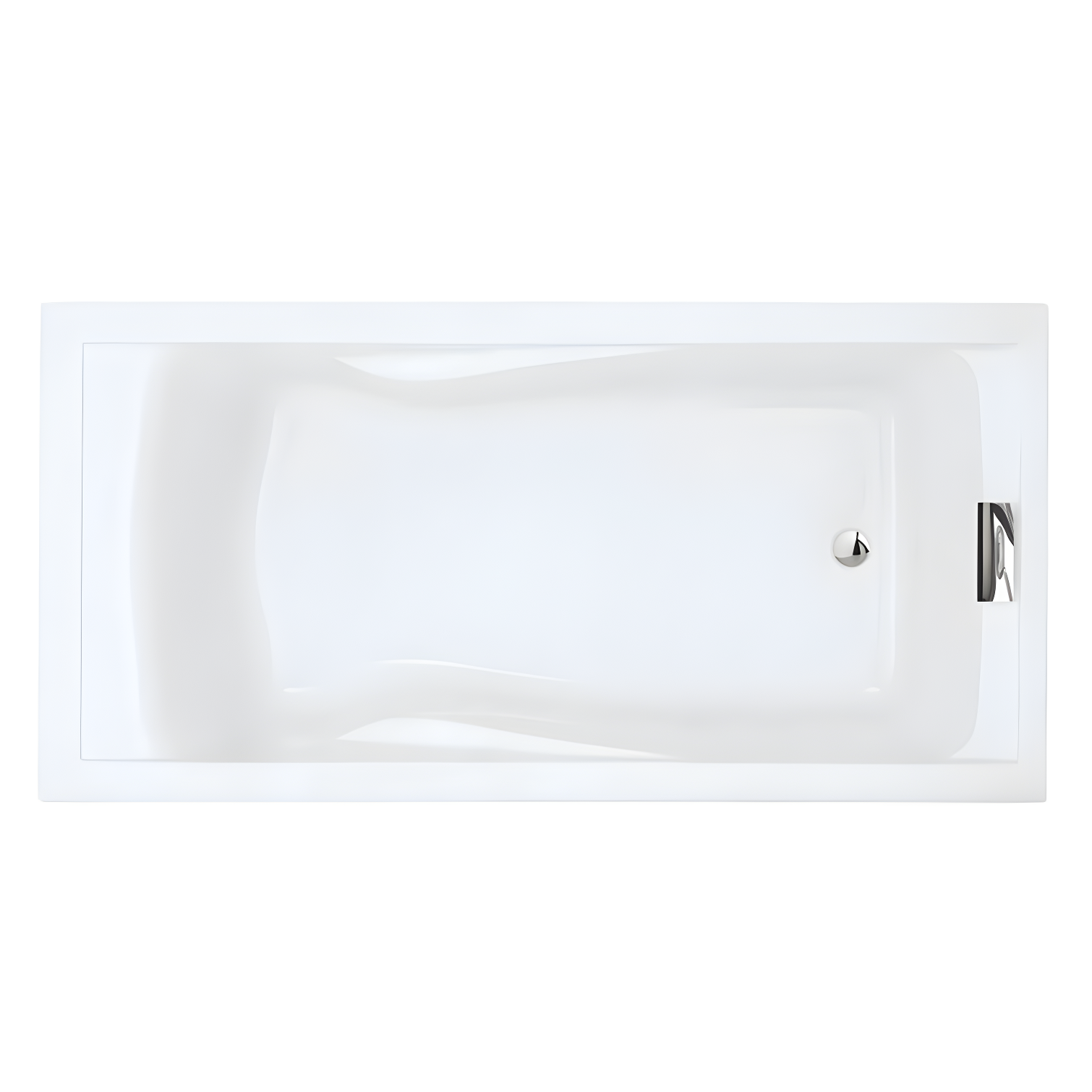 Arctic White 75'' Acrylic Drop-In Bathtub with Armrests