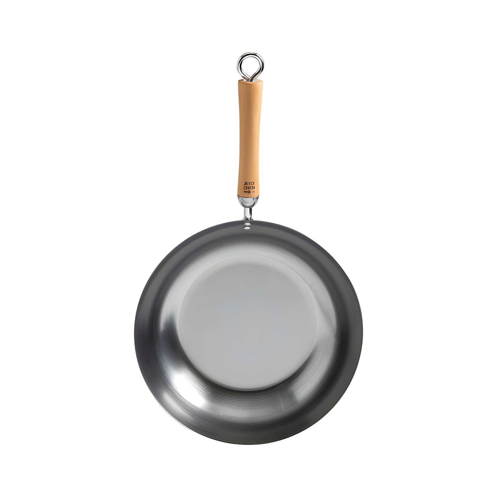 12-Inch Silver Carbon Steel Stir Fry Pan with Birch Handle