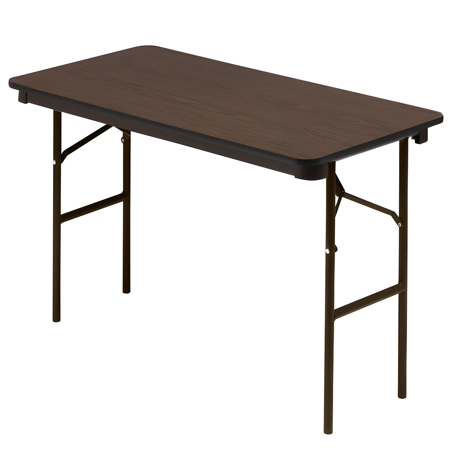 Walnut Laminate Folding Table with Steel Legs, 24" x 48"