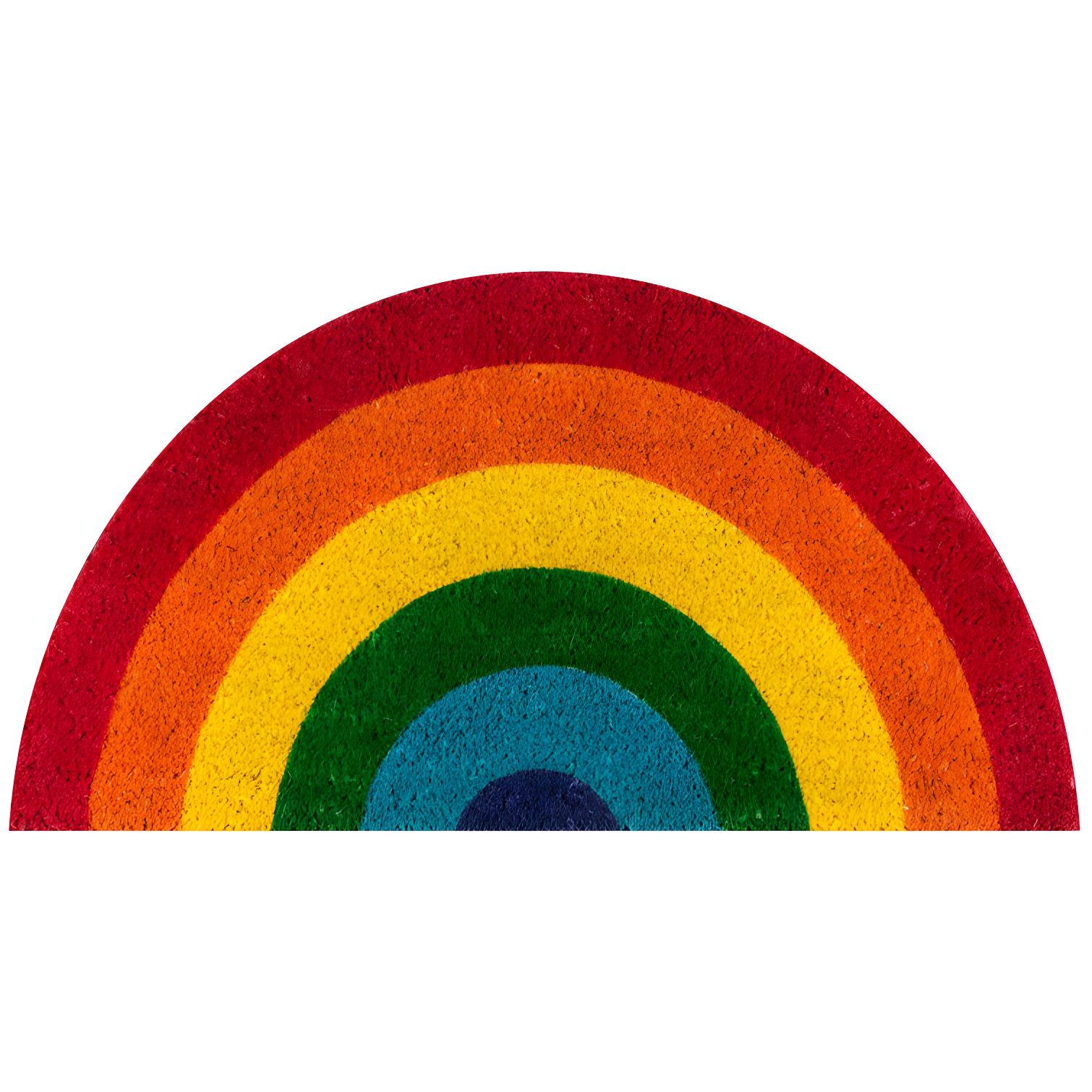 Multicolor Rainbow Coir Half-Circle Doormat