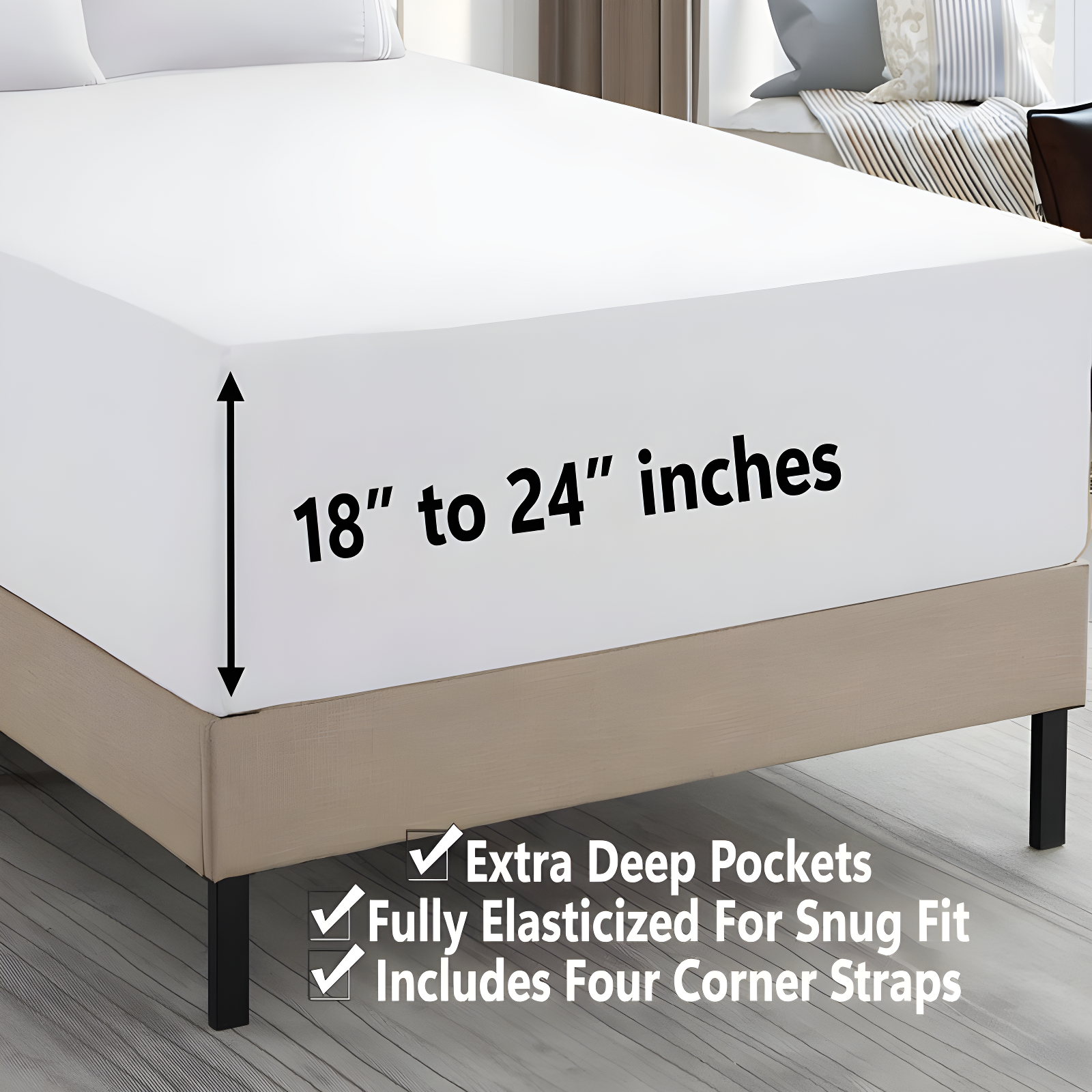 Queen White Extra Deep Pocket Microfiber Sheet Set