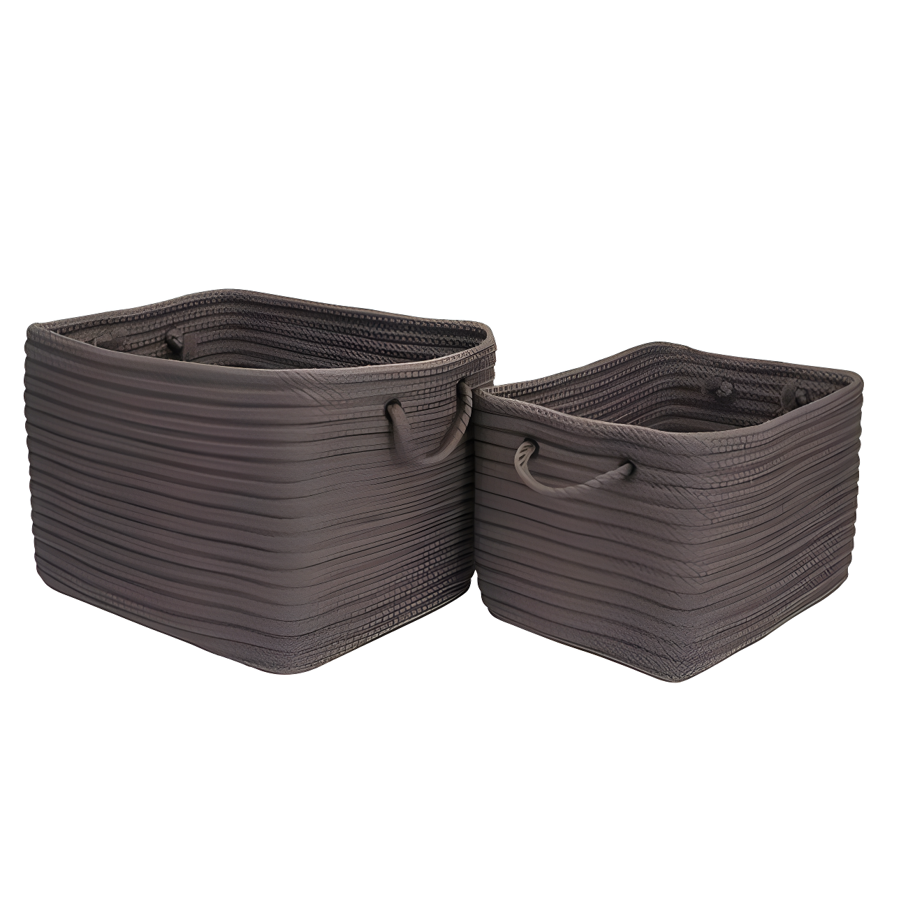 Gravel Polypropylene Braided Rectangular Storage Basket, 12 x 10 x 8 in.