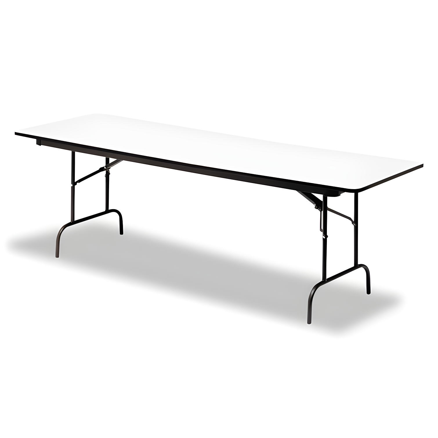 Durable Gray 60" Laminate Folding Table with Steel Frame