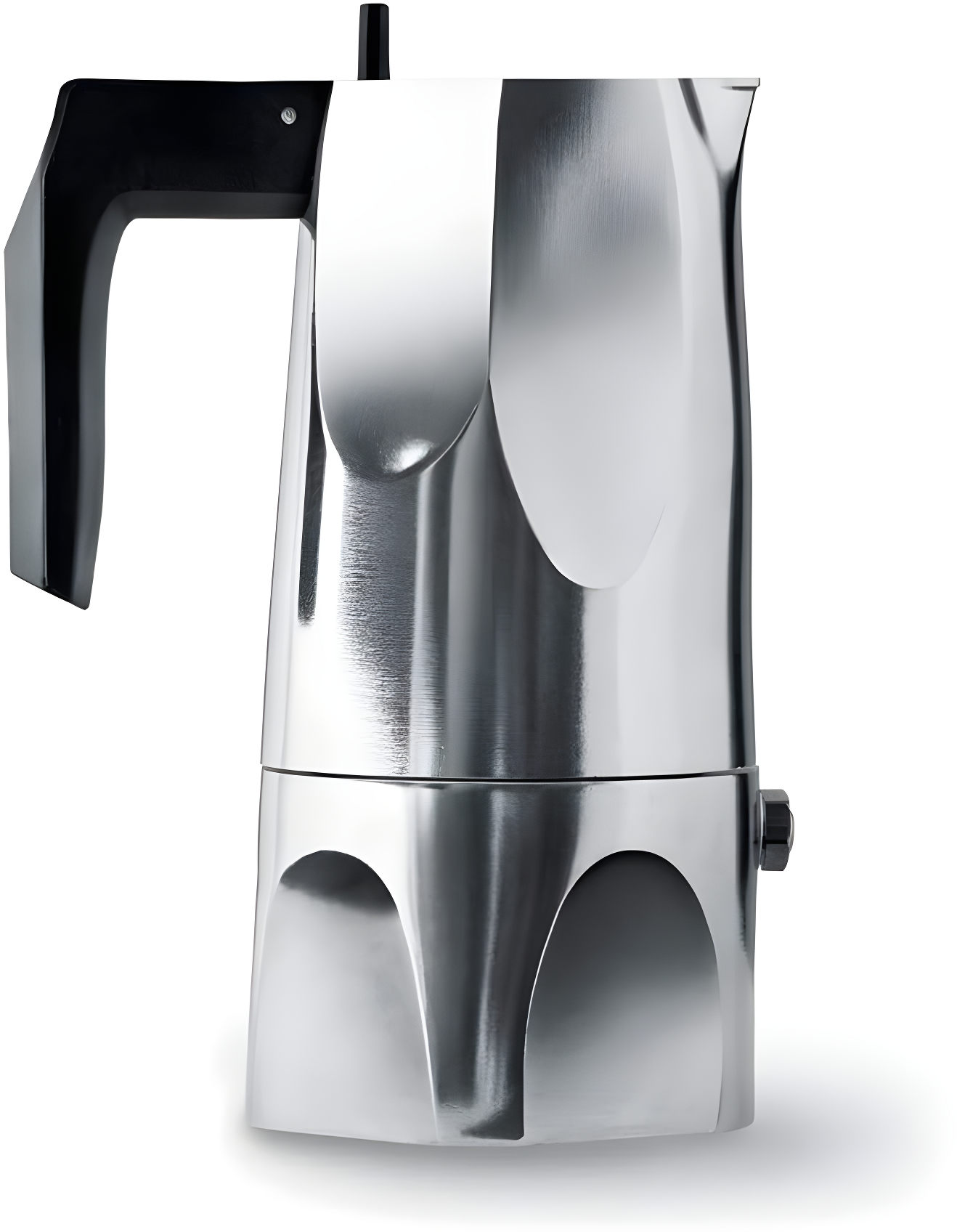 Ossidiana Stainless Steel 1-Cup Espresso Maker with Black Handle