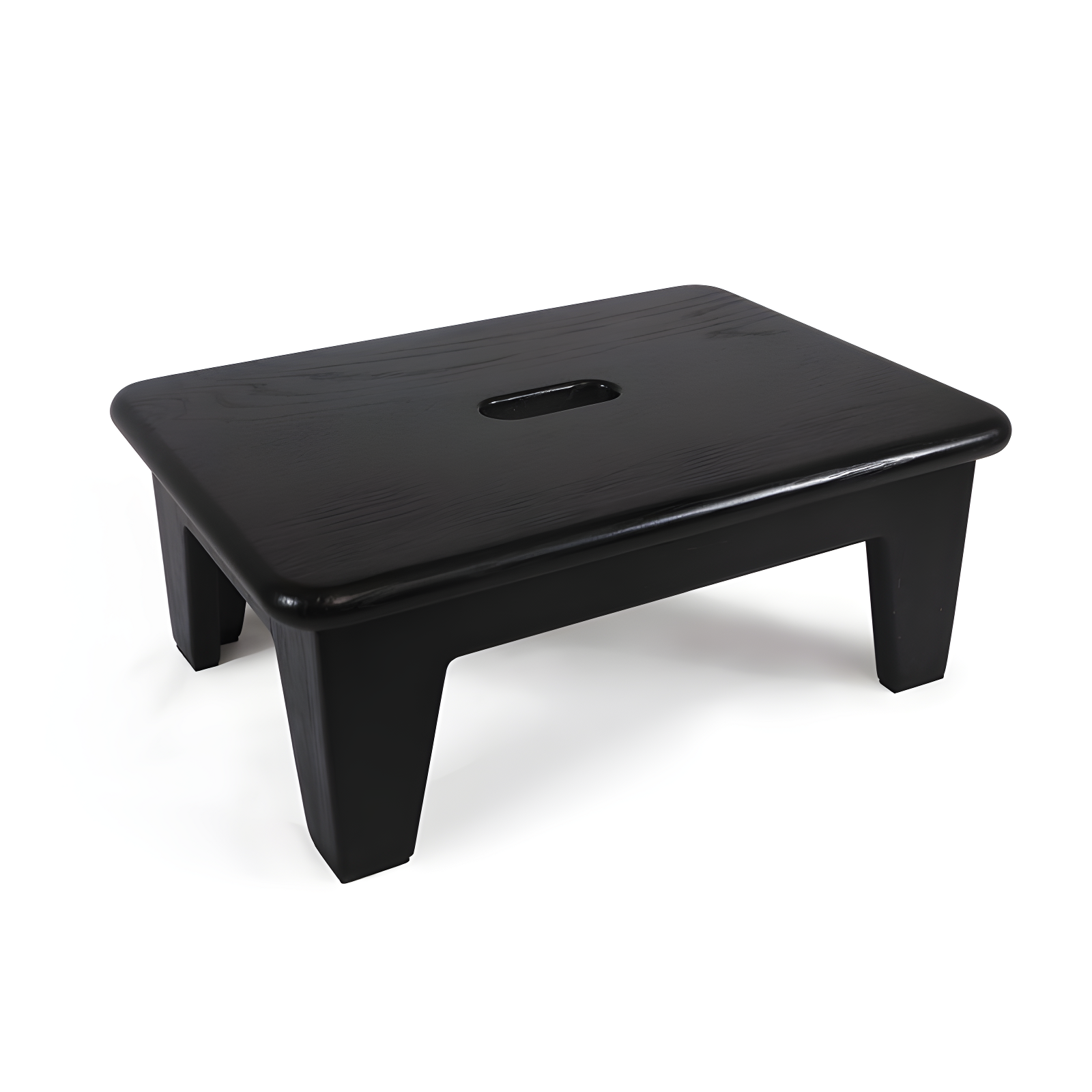 Black Oak Wooden Step Stool with Non-Slip Mat, 6.5" High