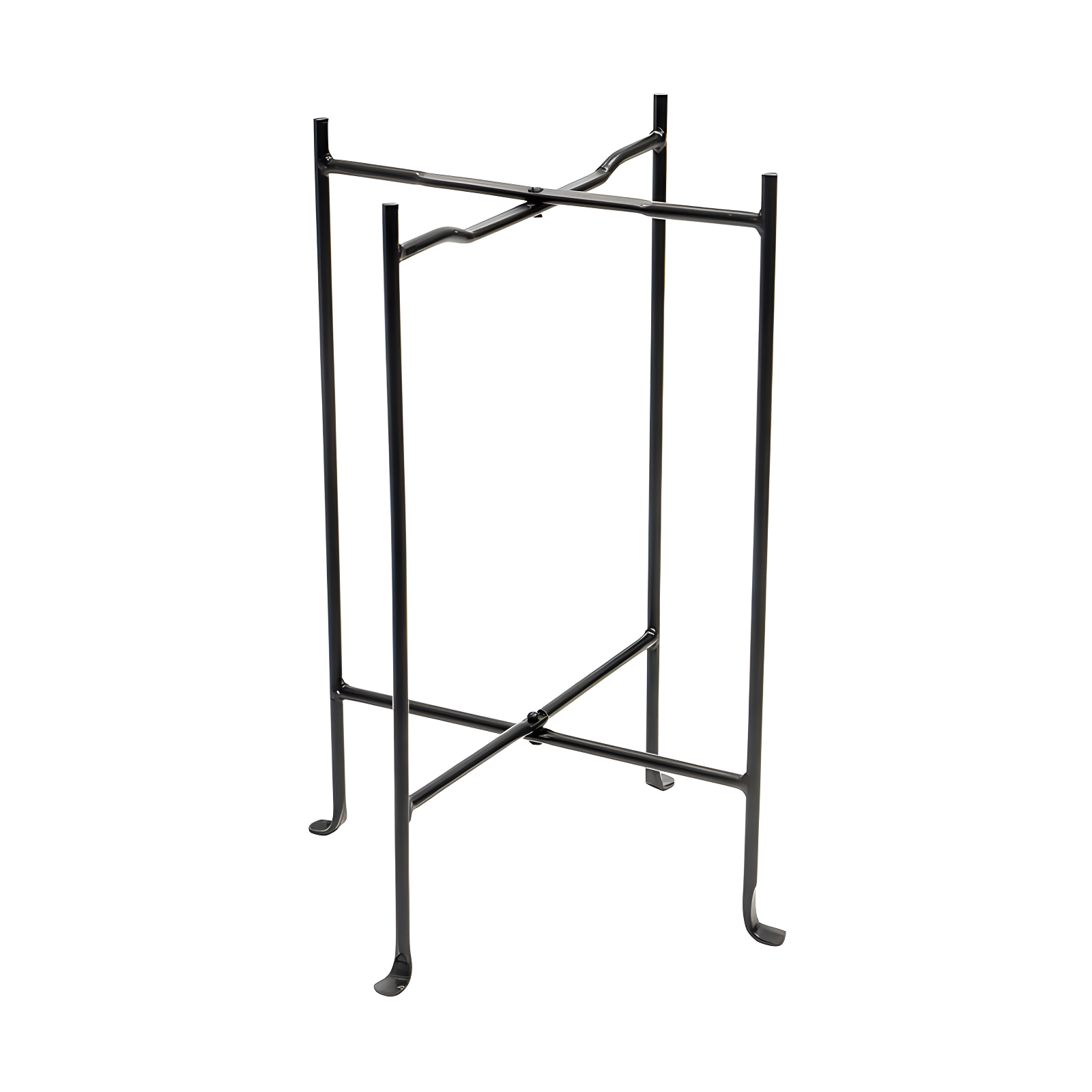 Black Wrought Iron Folding Floor Stand for Planters