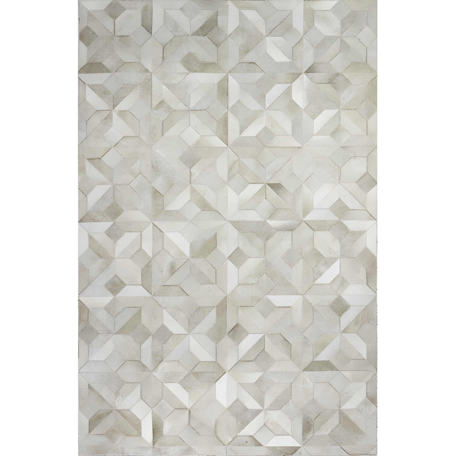 Handmade Gray Cowhide Geometric 5' x 8' Area Rug