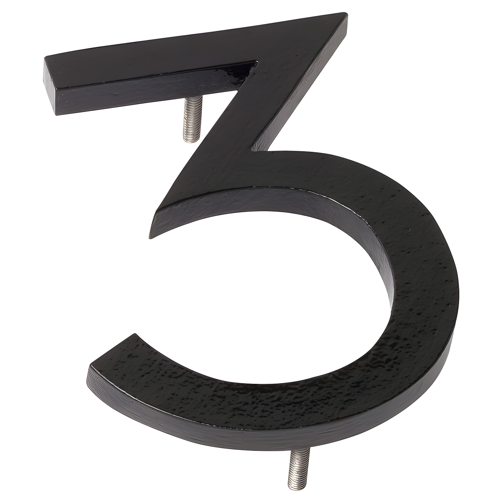 8-Inch Black Aluminum Floating House Number 3