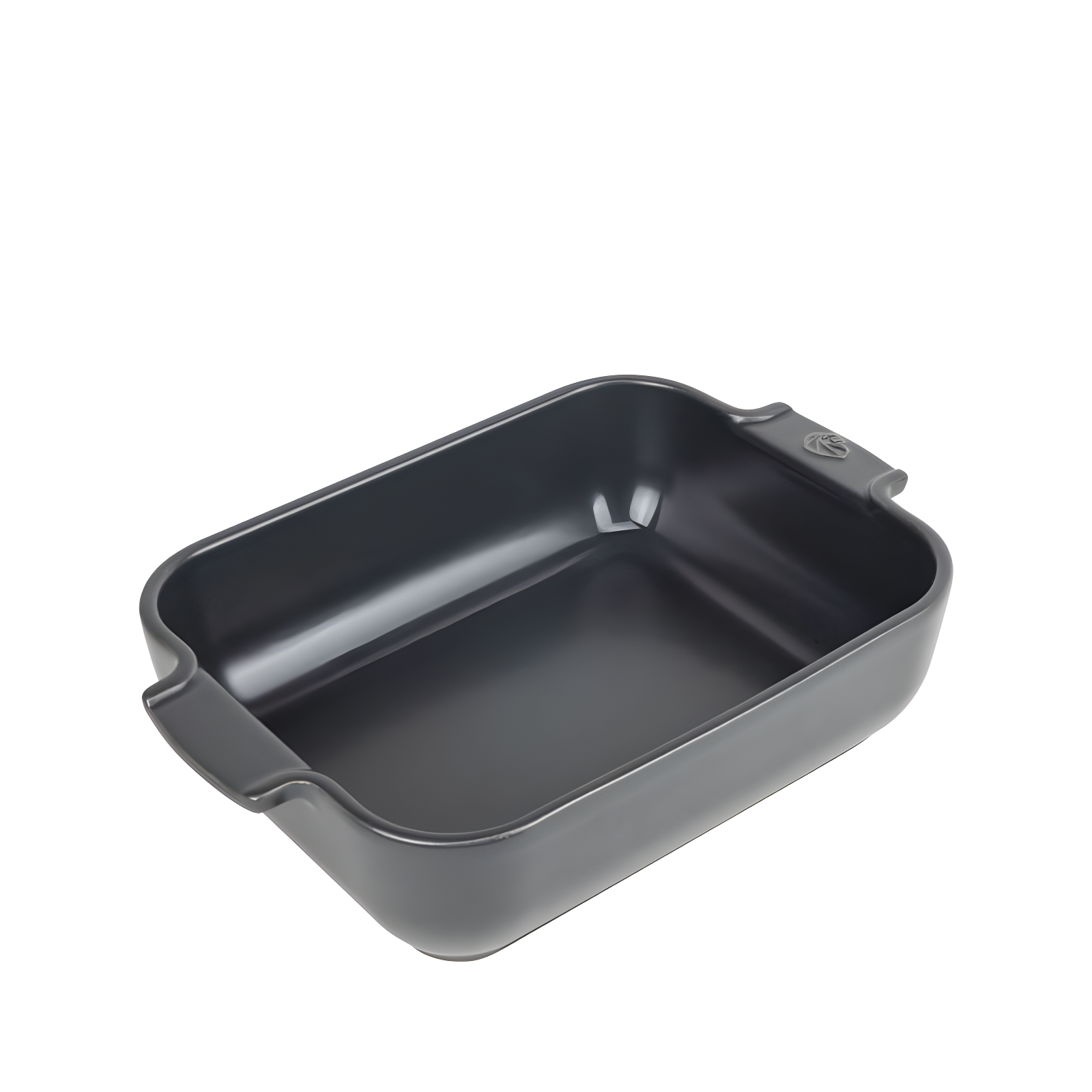 Slate Gray Rectangular Ceramic Baking Dish with Handles